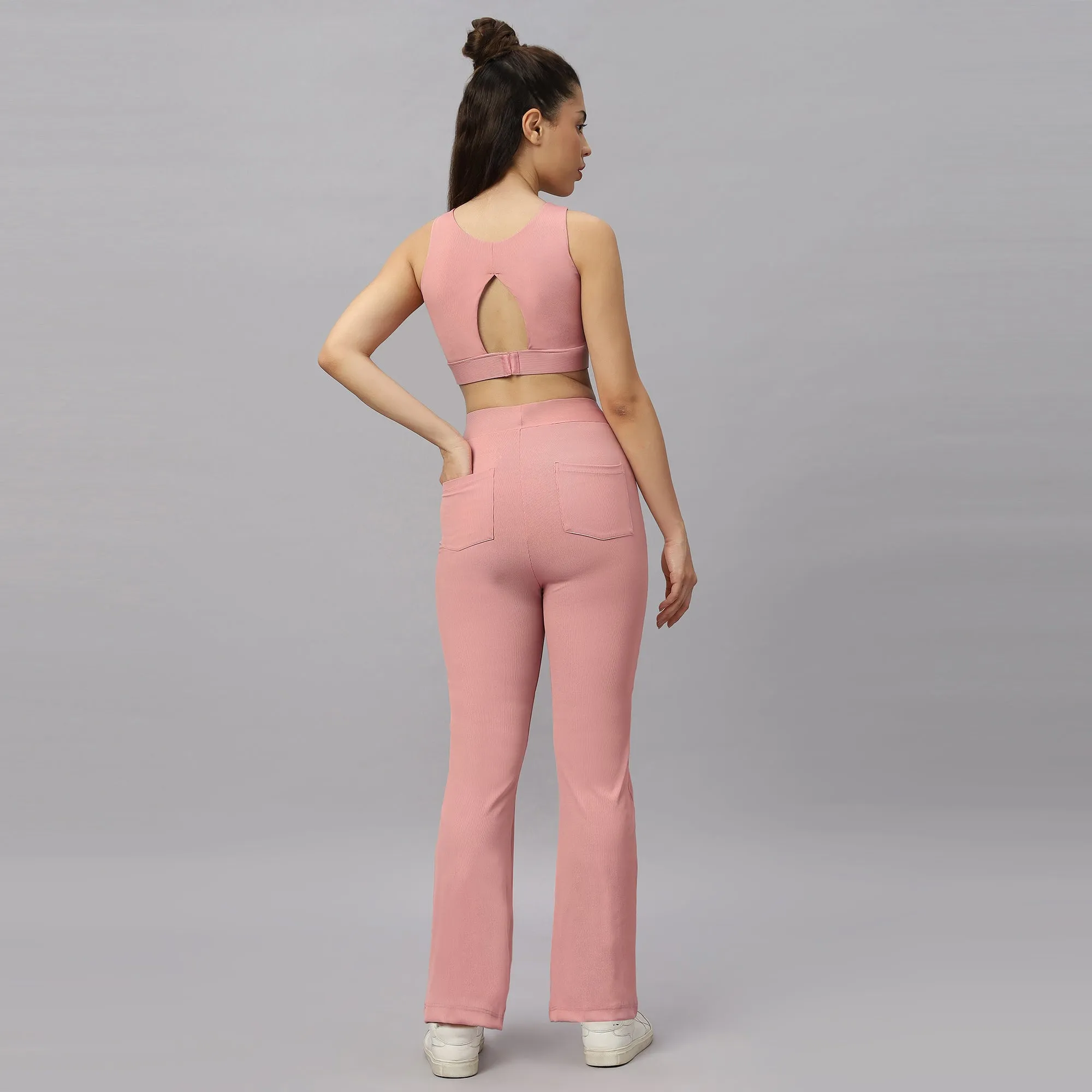 Ultra Soft Ribbed Bra & Fit and Flare pants Set