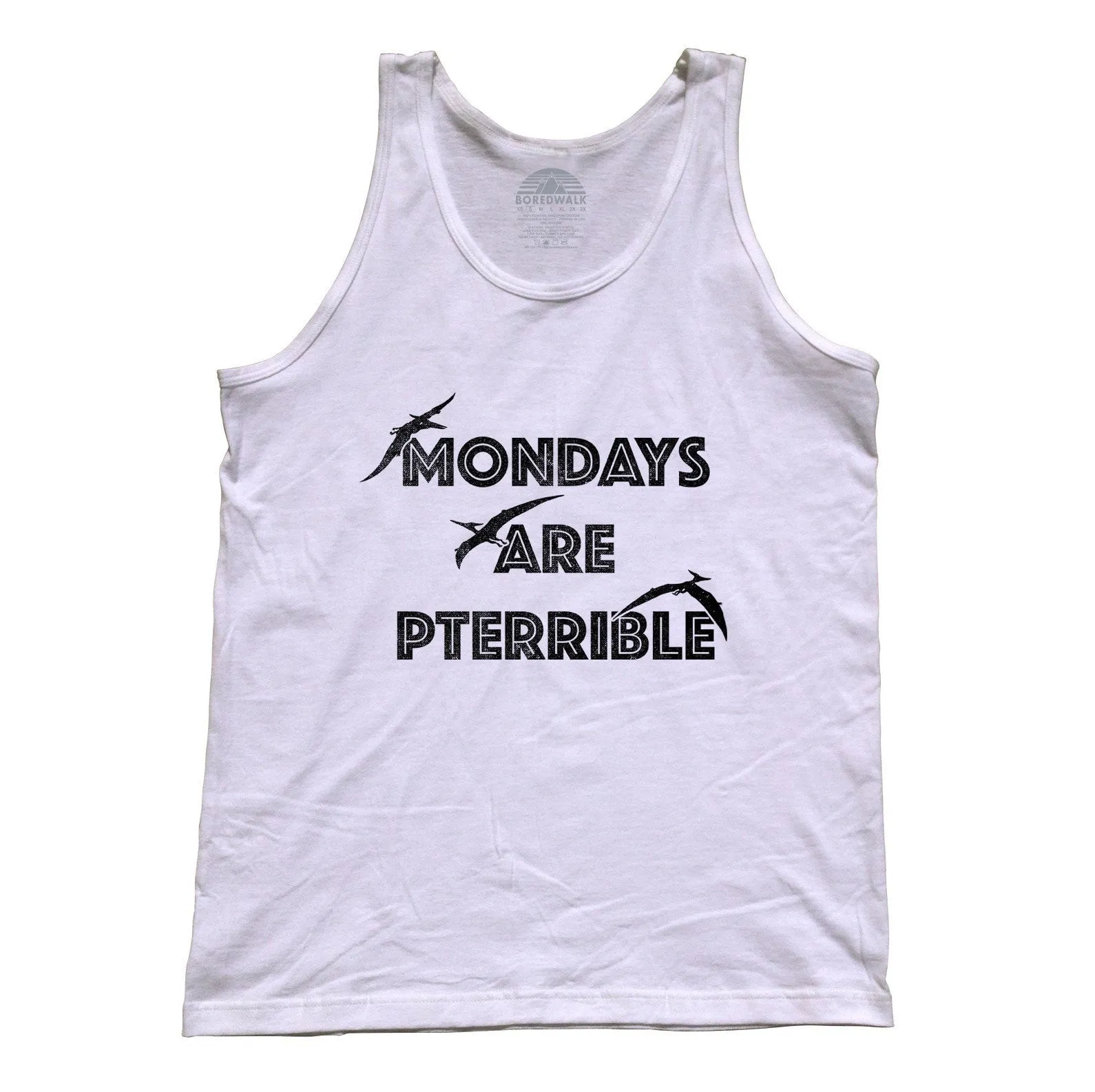 Unisex Mondays Are Pterrible Tank Top - Funny Dinosaur Shirt