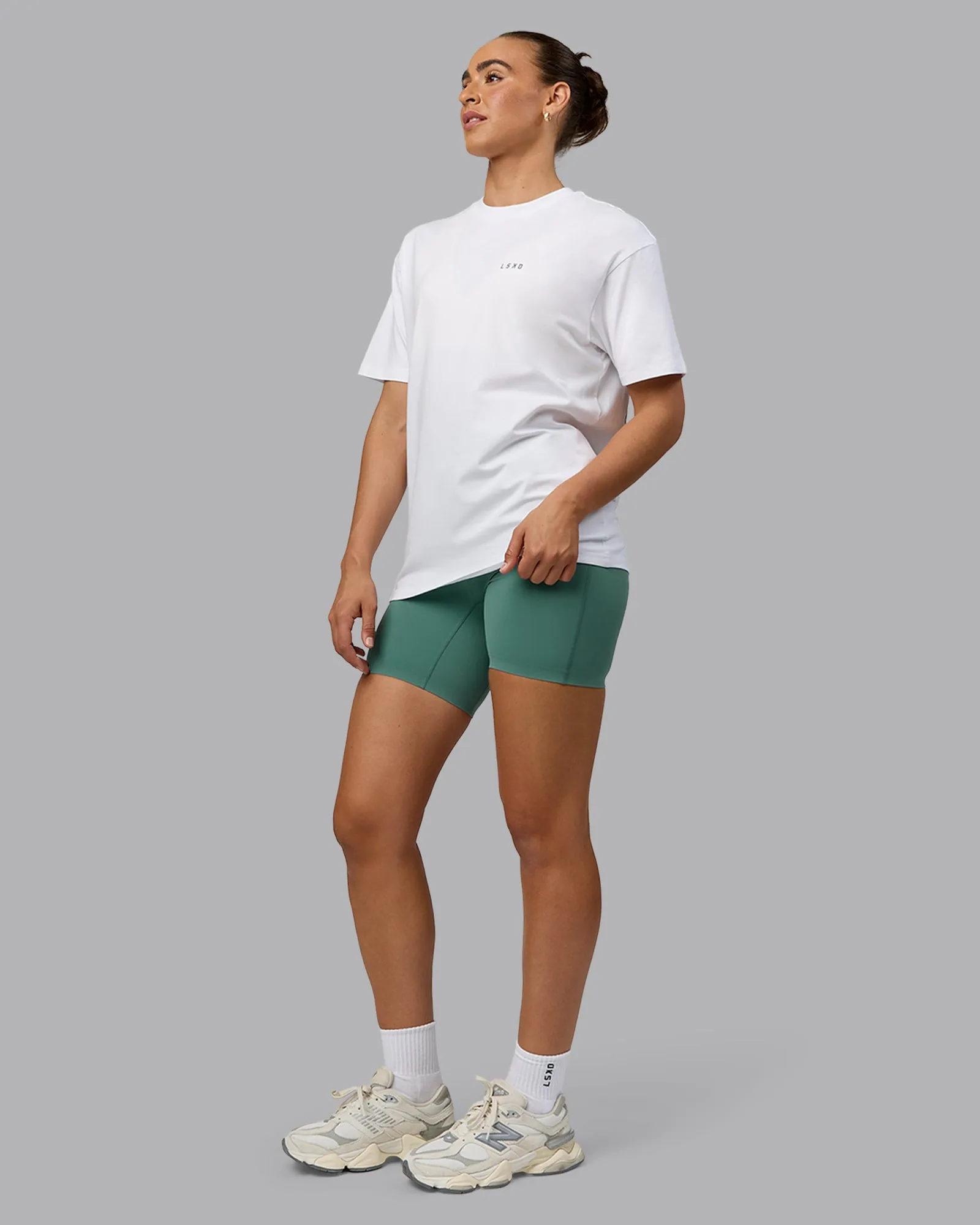 Unisex Move Fast Value Series FLXCotton Tee Oversize - White-Sagebrush