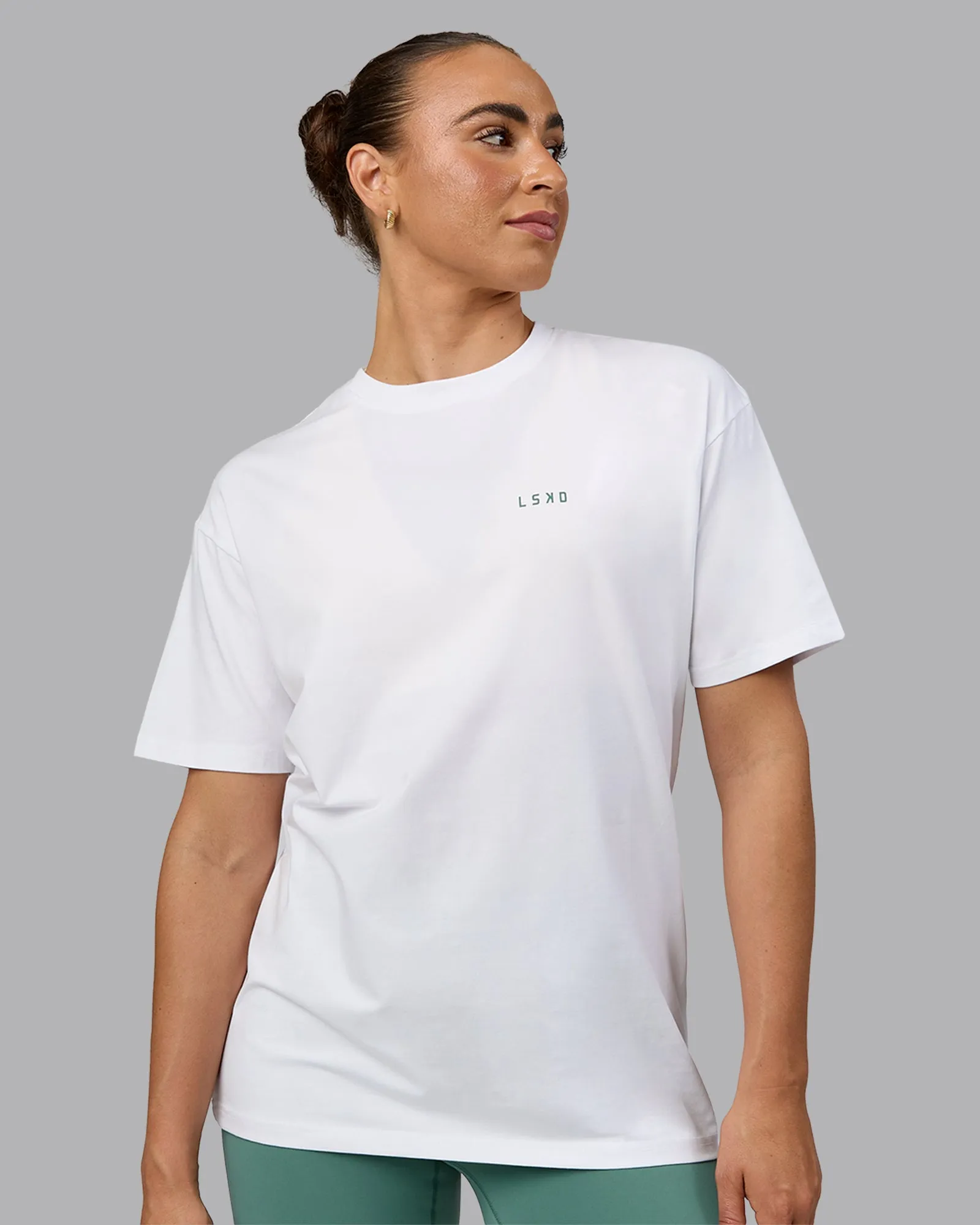 Unisex Move Fast Value Series FLXCotton Tee Oversize - White-Sagebrush