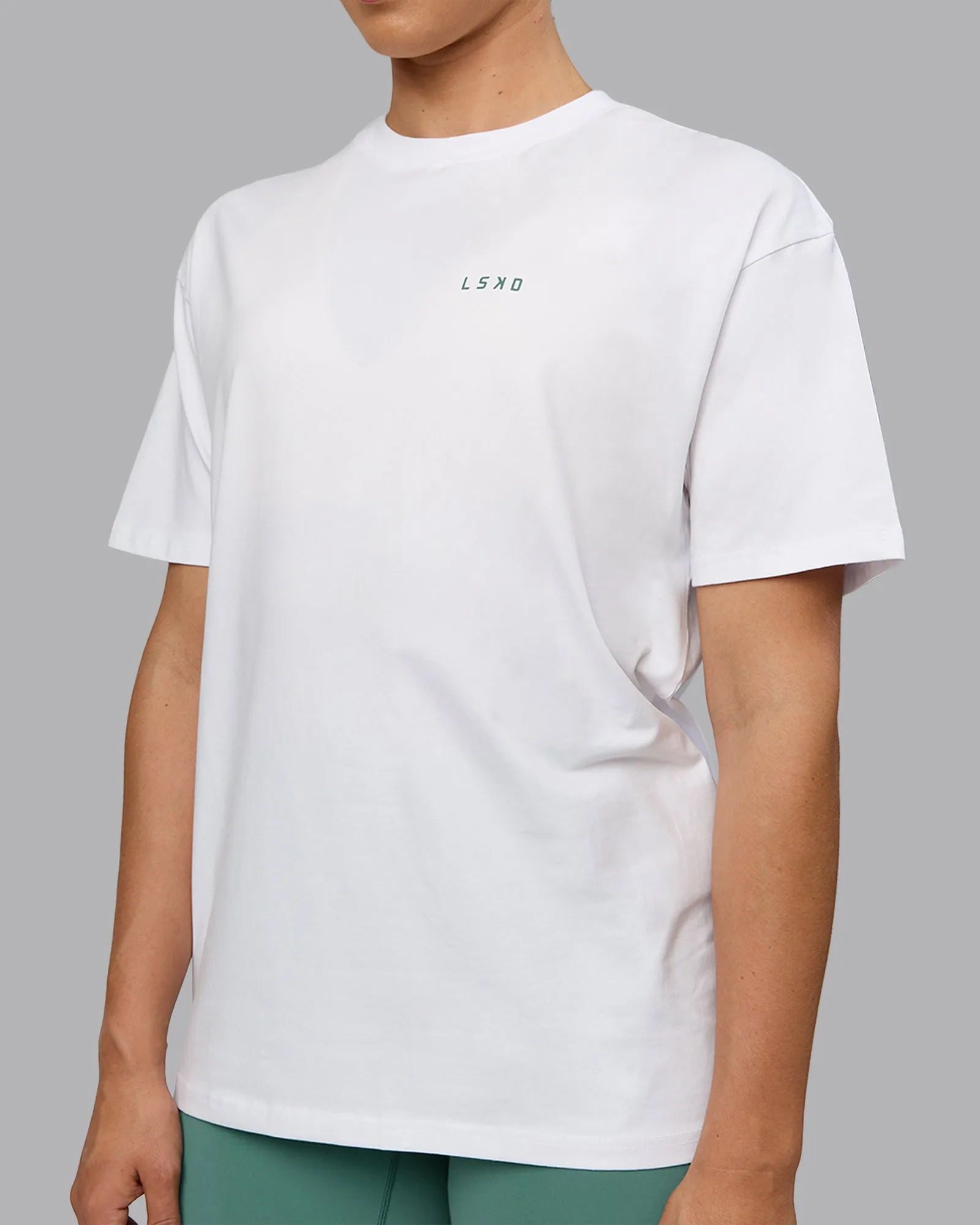 Unisex Move Fast Value Series FLXCotton Tee Oversize - White-Sagebrush