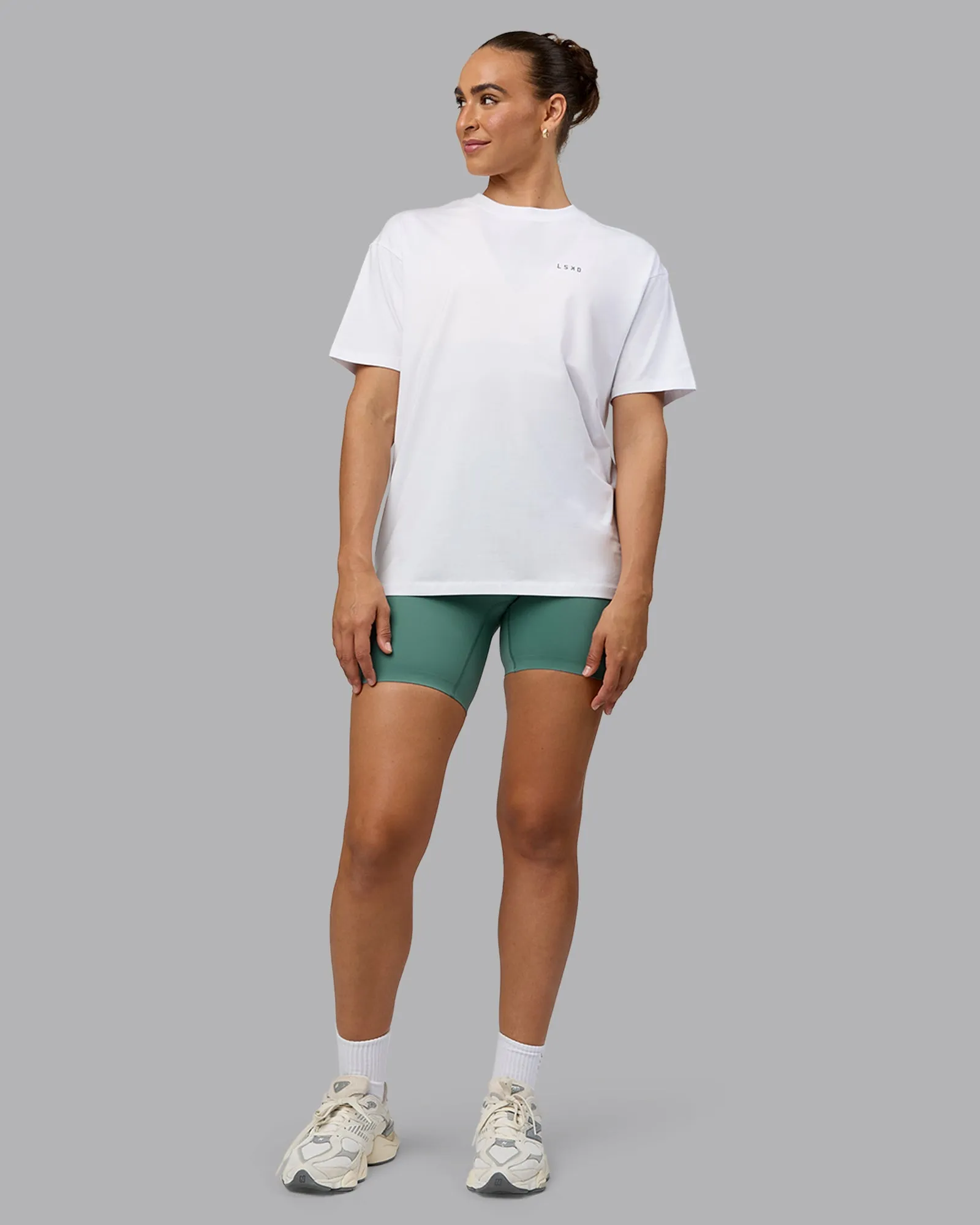Unisex Move Fast Value Series FLXCotton Tee Oversize - White-Sagebrush