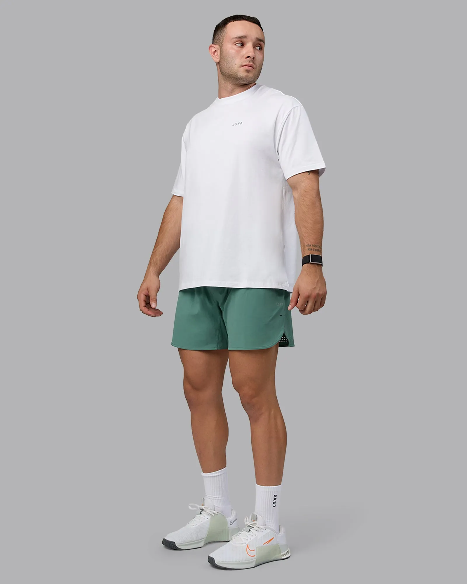 Unisex Move Fast Value Series FLXCotton Tee Oversize - White-Sagebrush