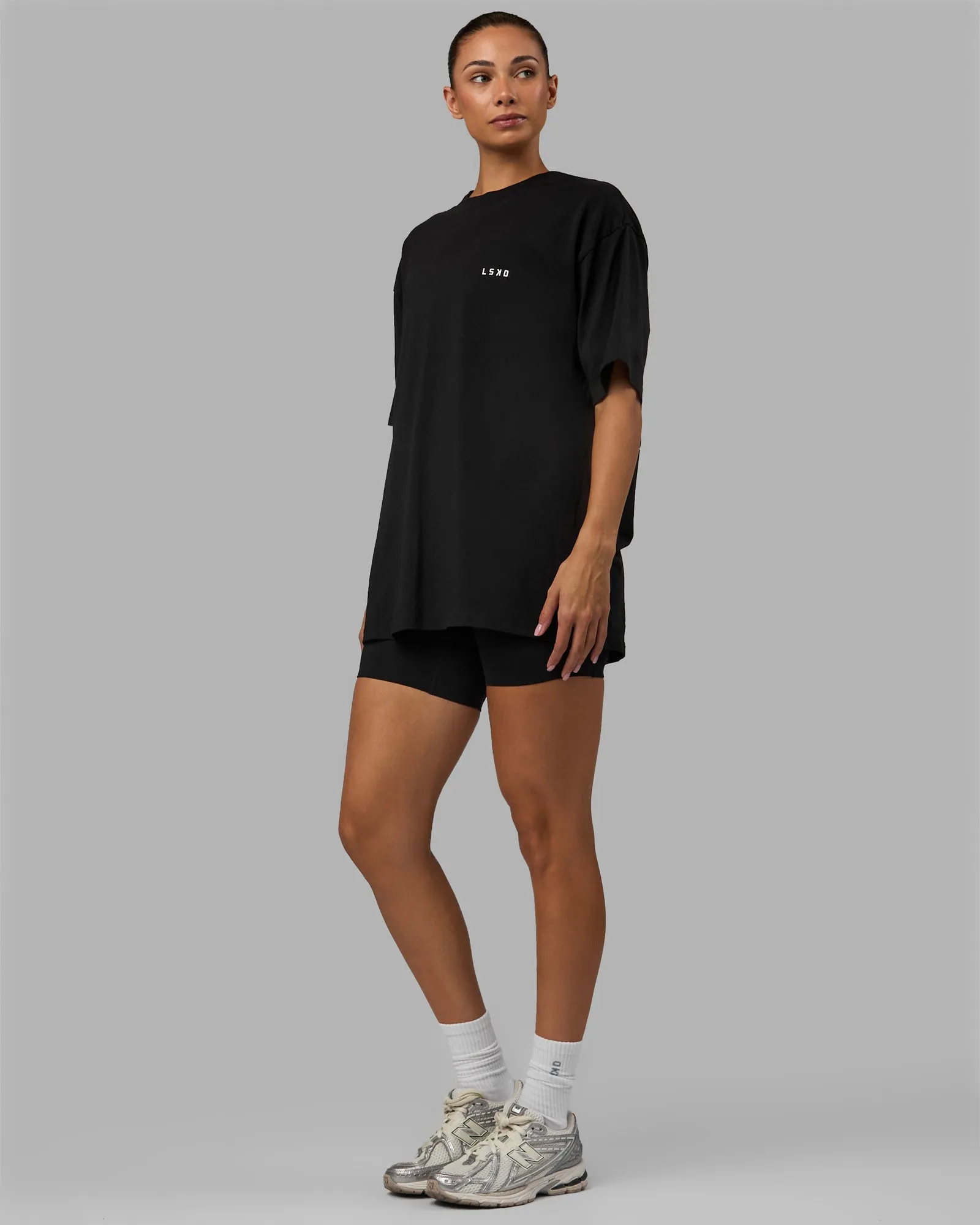 Unisex Think Strong Heavyweight FLXCotton Tee Oversize - Black-Amber Yellow