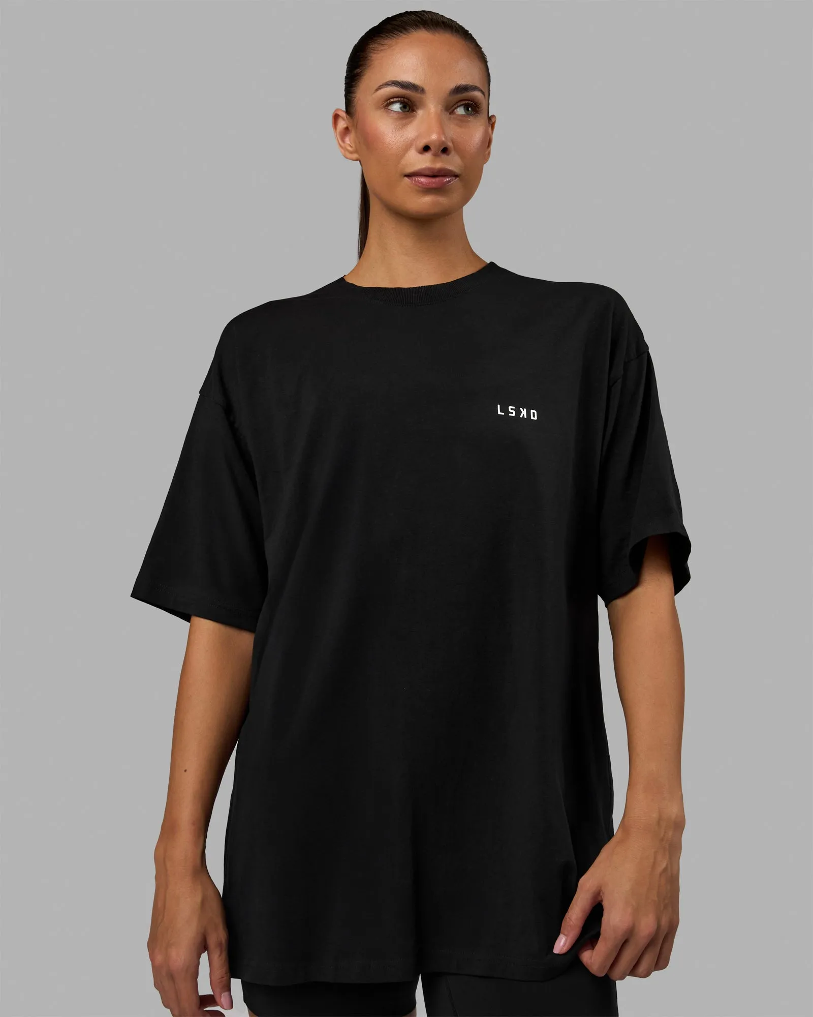 Unisex Think Strong Heavyweight FLXCotton Tee Oversize - Black-Amber Yellow