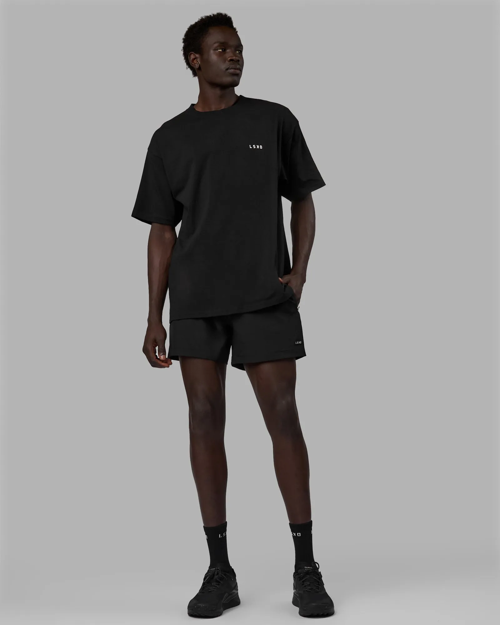 Unisex Think Strong Heavyweight FLXCotton Tee Oversize - Black-Amber Yellow