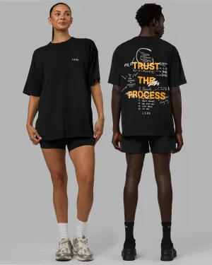 Unisex Think Strong Heavyweight FLXCotton Tee Oversize - Black-Amber Yellow