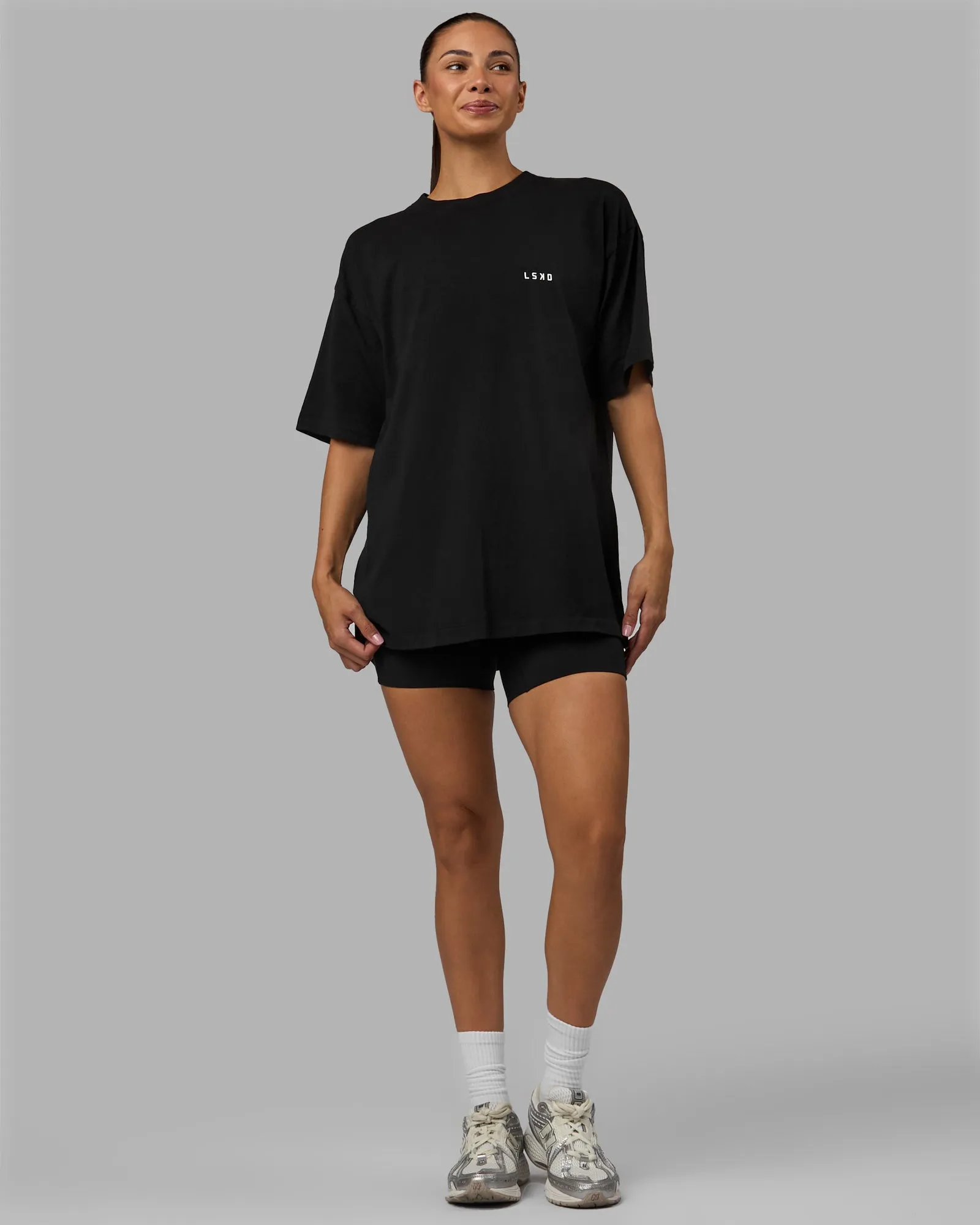 Unisex Think Strong Heavyweight FLXCotton Tee Oversize - Black-Amber Yellow
