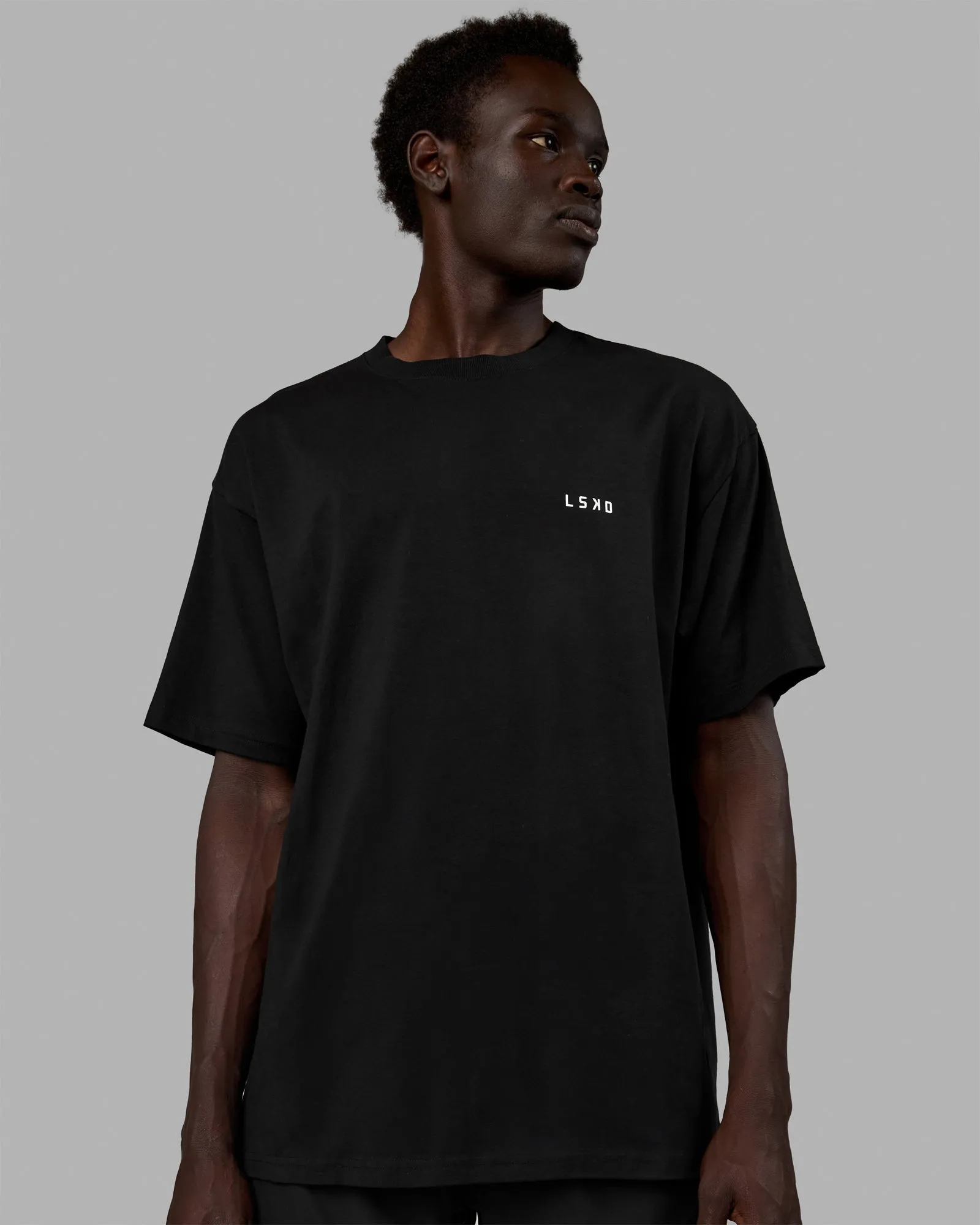Unisex Think Strong Heavyweight FLXCotton Tee Oversize - Black-Amber Yellow