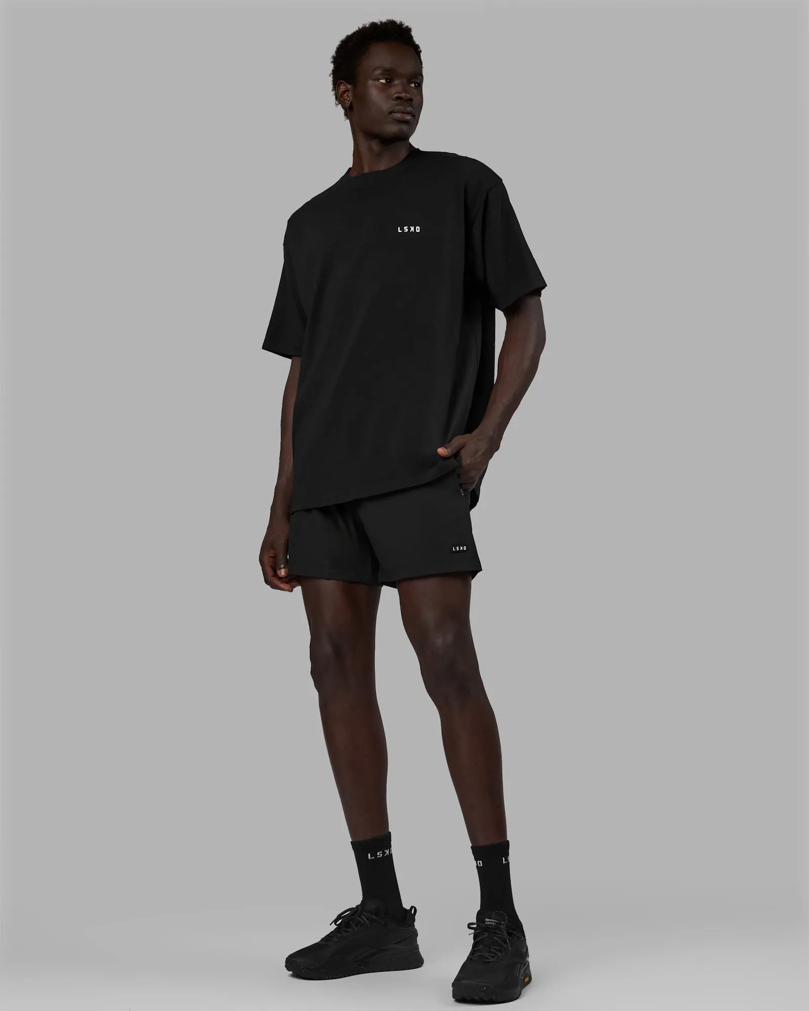 Unisex Think Strong Heavyweight FLXCotton Tee Oversize - Black-Amber Yellow