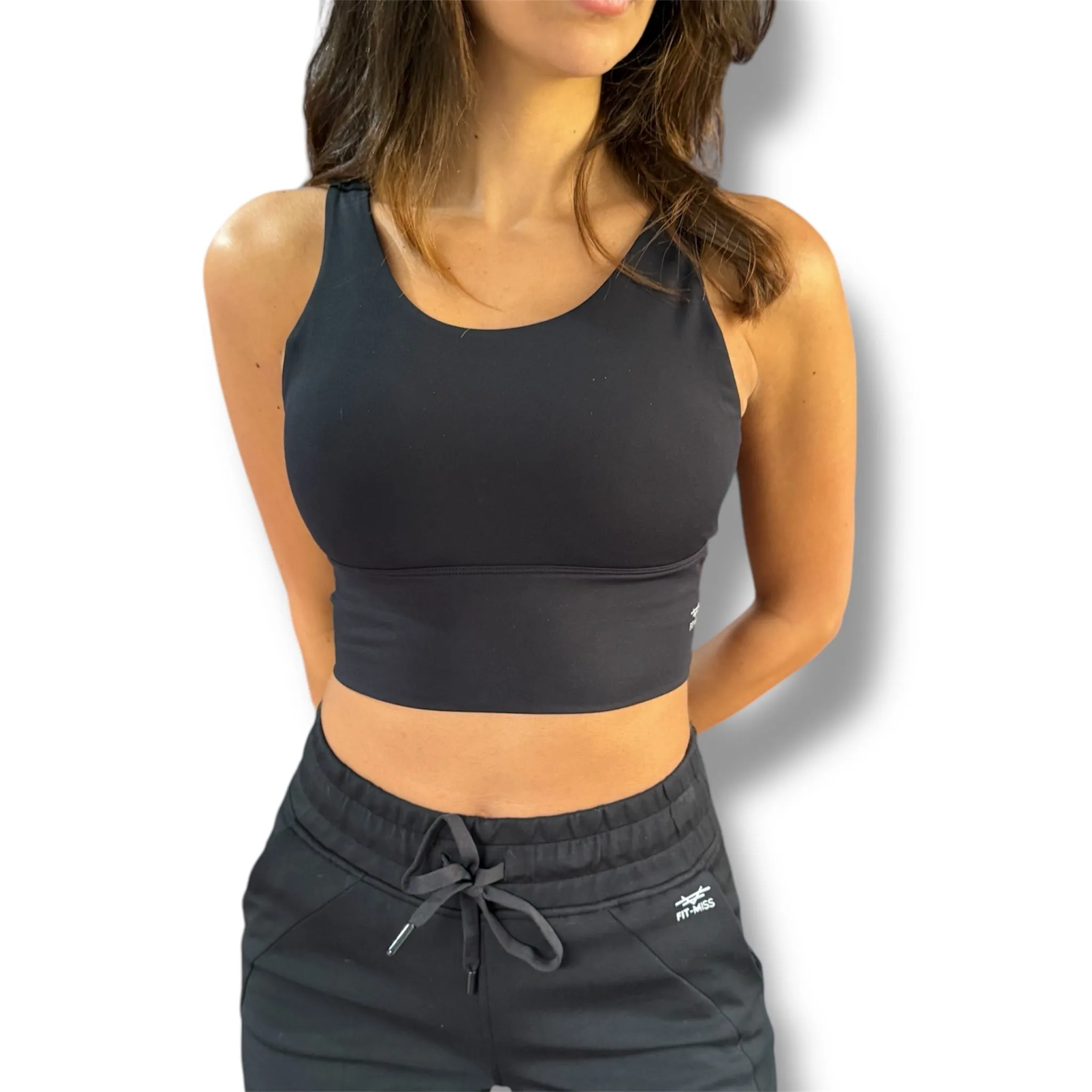V Back Sports Bra - Black