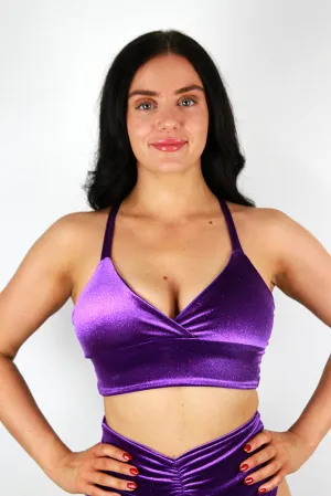 Velvet Sparkle Bikini Bra Purple