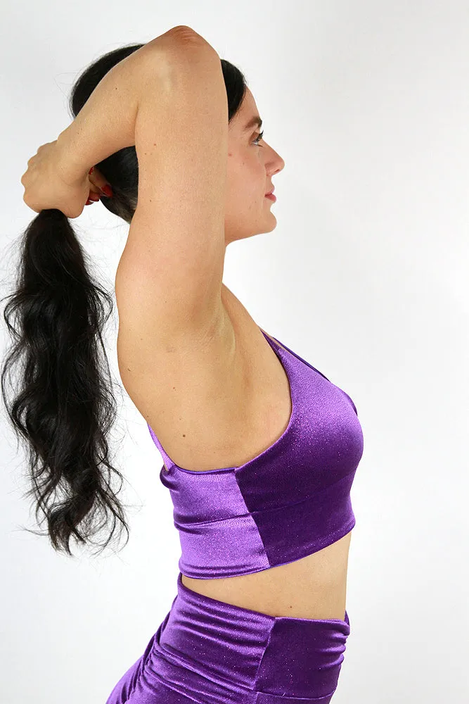 Velvet Sparkle Bikini Bra Purple