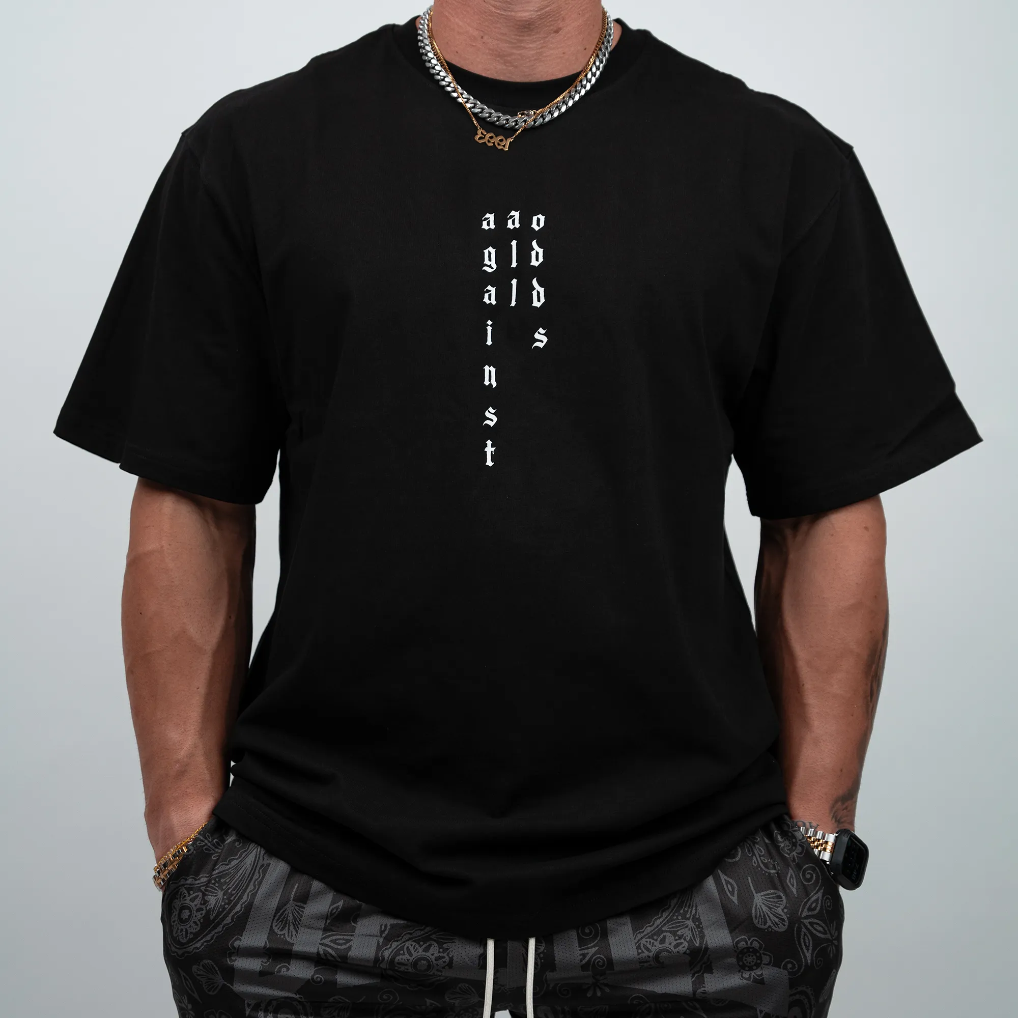 Vertical AAO Tee - Oversized Black