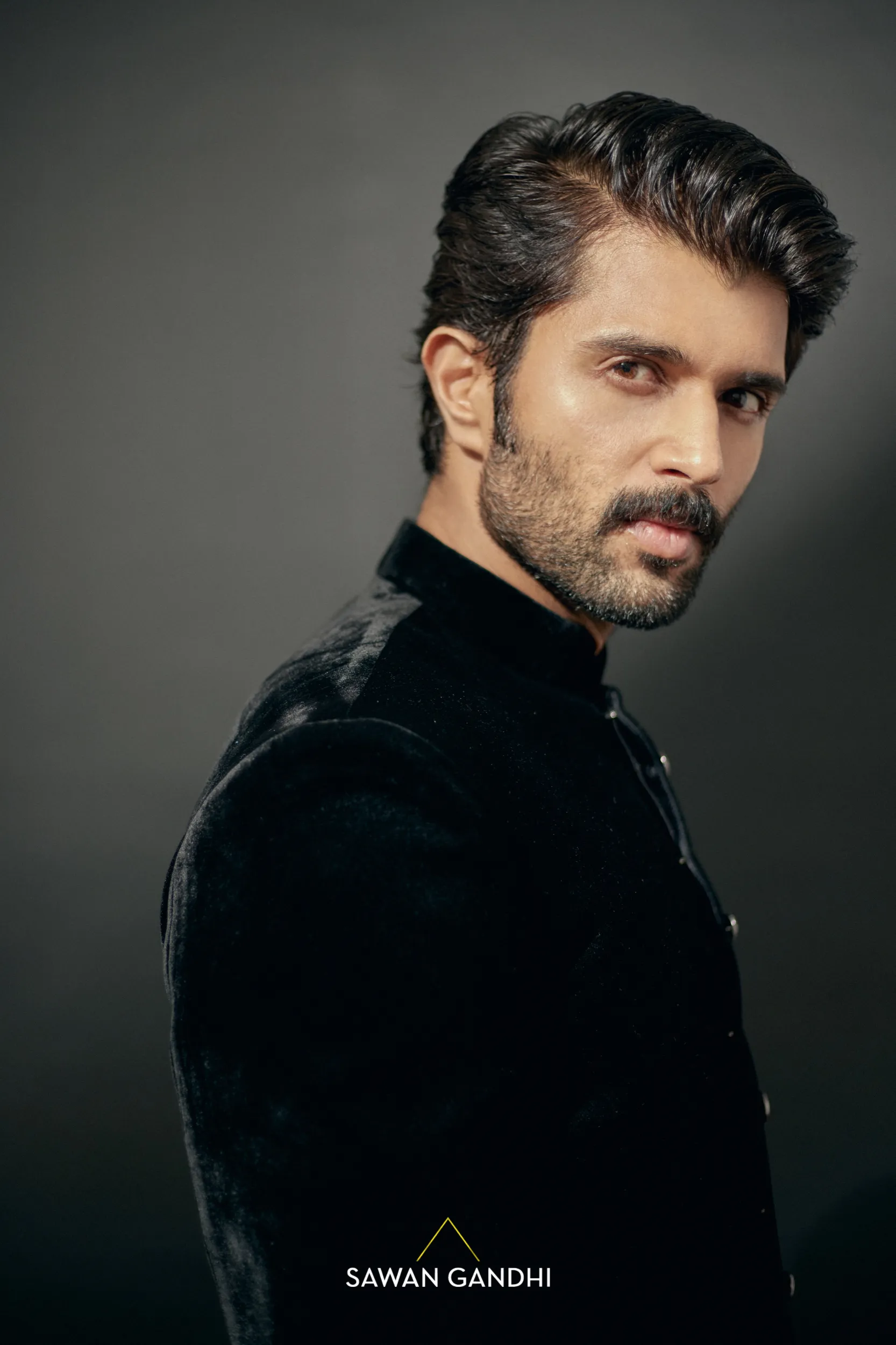 Vijay Deverakonda in Black velvet sherwani
