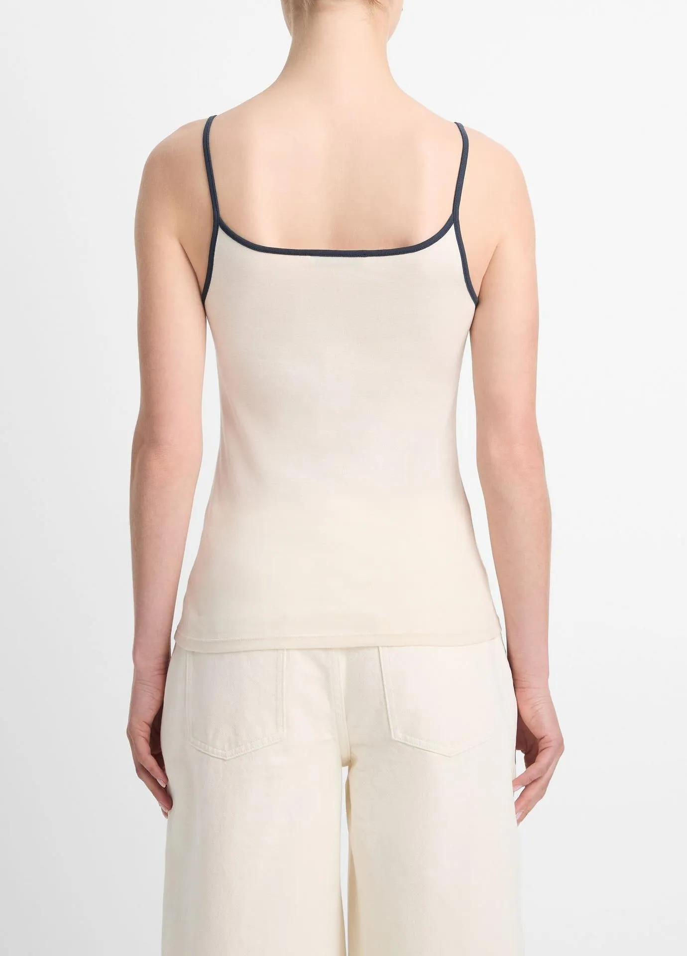 Vince Tipped Cami in Flaxen/Deep Lake