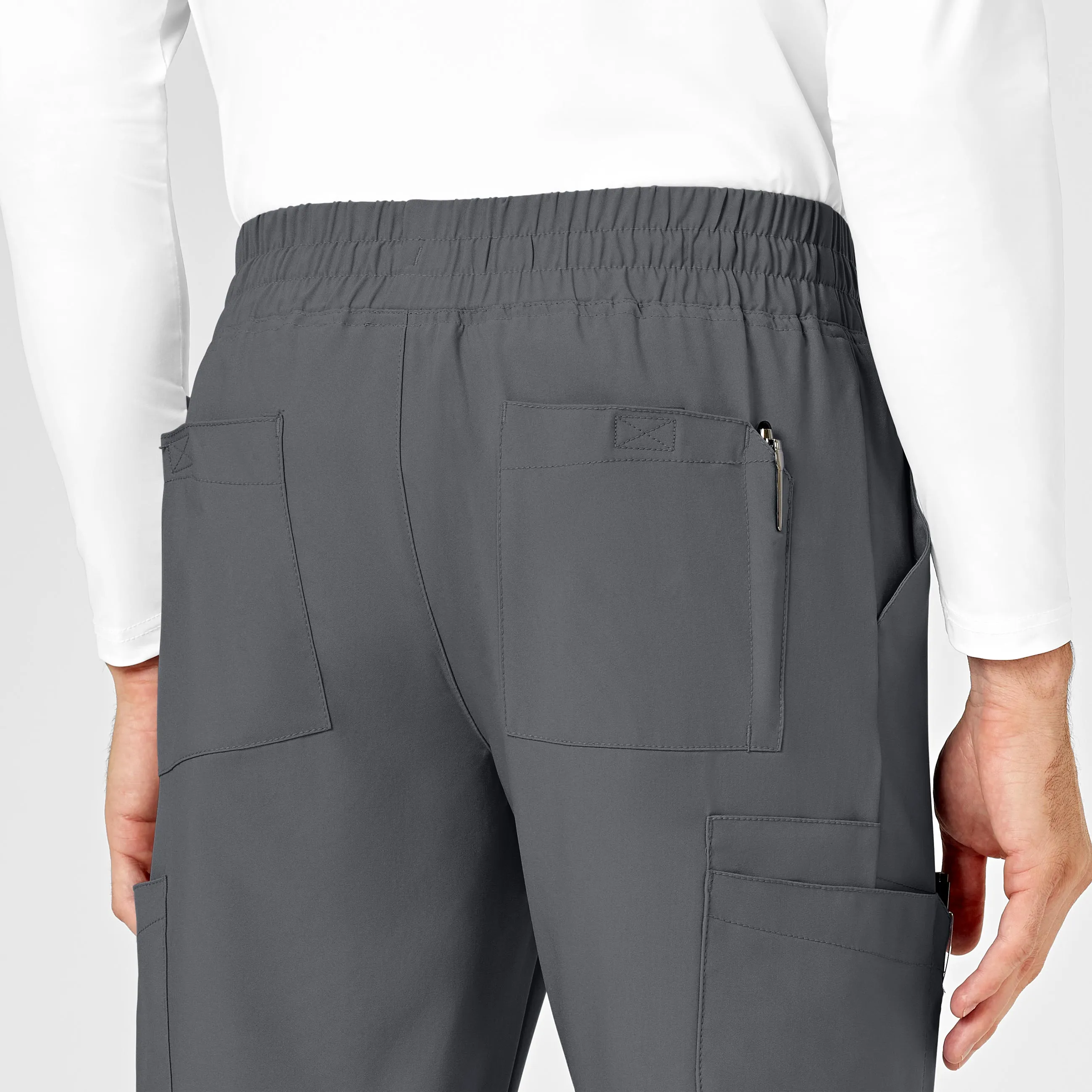 W123 5655 Men's Cargo Jogger Scrub Pants Pewter