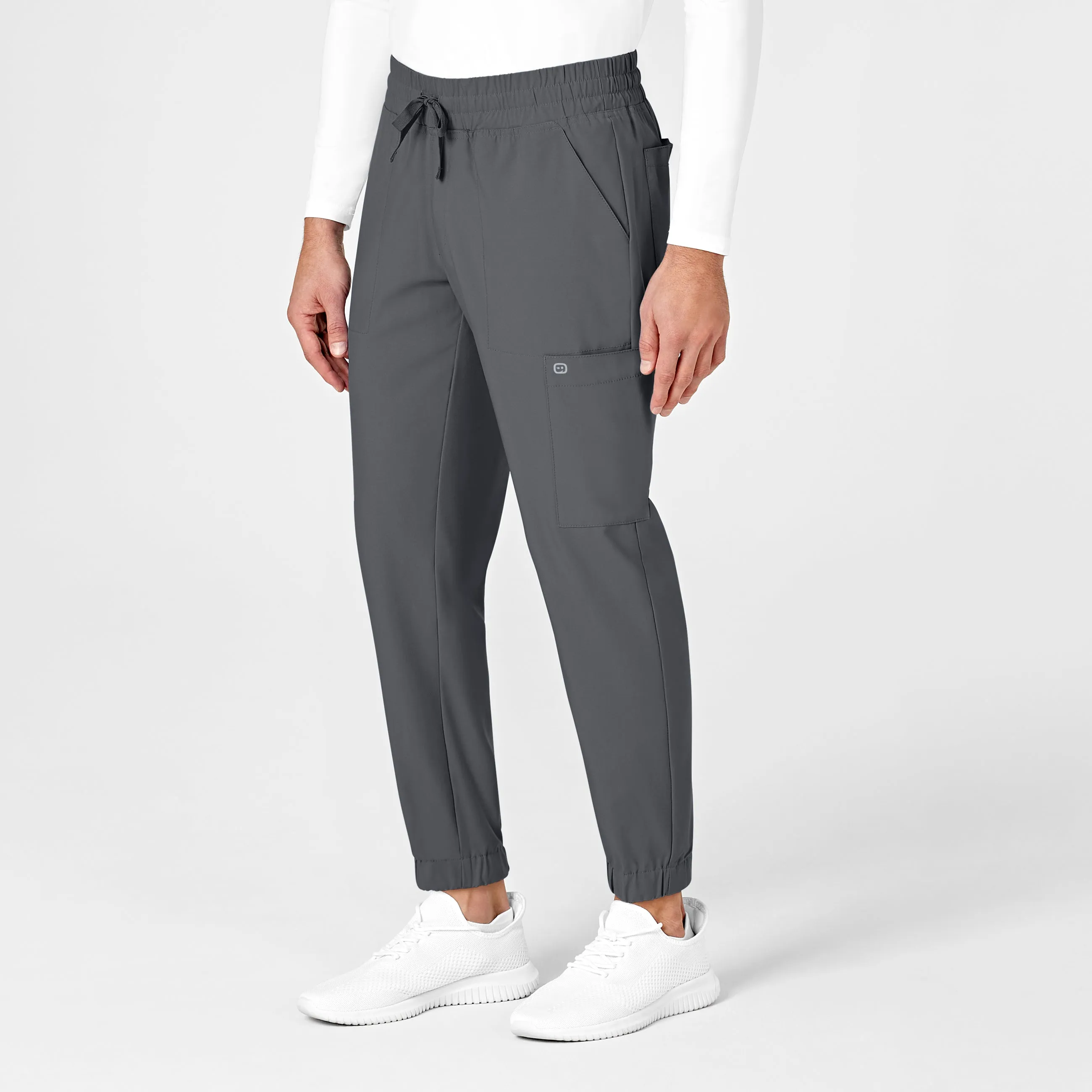 W123 5655 Men's Cargo Jogger Scrub Pants Pewter