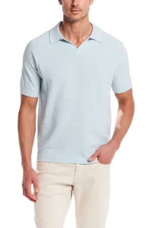 Weatherproof Vintage Mixy Johnny Collar Sweater Shirt for Men in Aqua Twist | S2540532GK-AQUATWIST