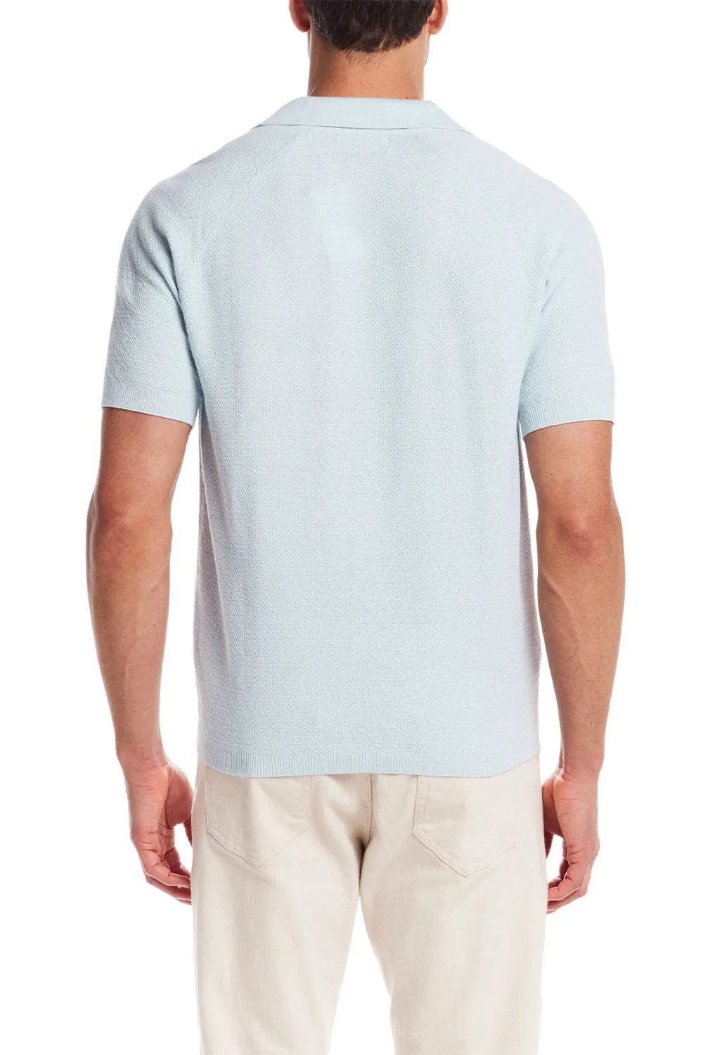 Weatherproof Vintage Mixy Johnny Collar Sweater Shirt for Men in Aqua Twist | S2540532GK-AQUATWIST