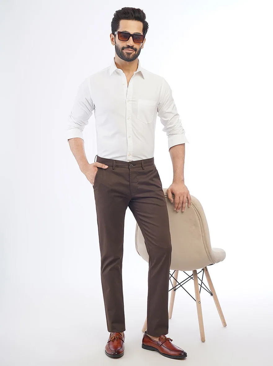 White Solid Slim Fit Casual Shirt | JadeBlue