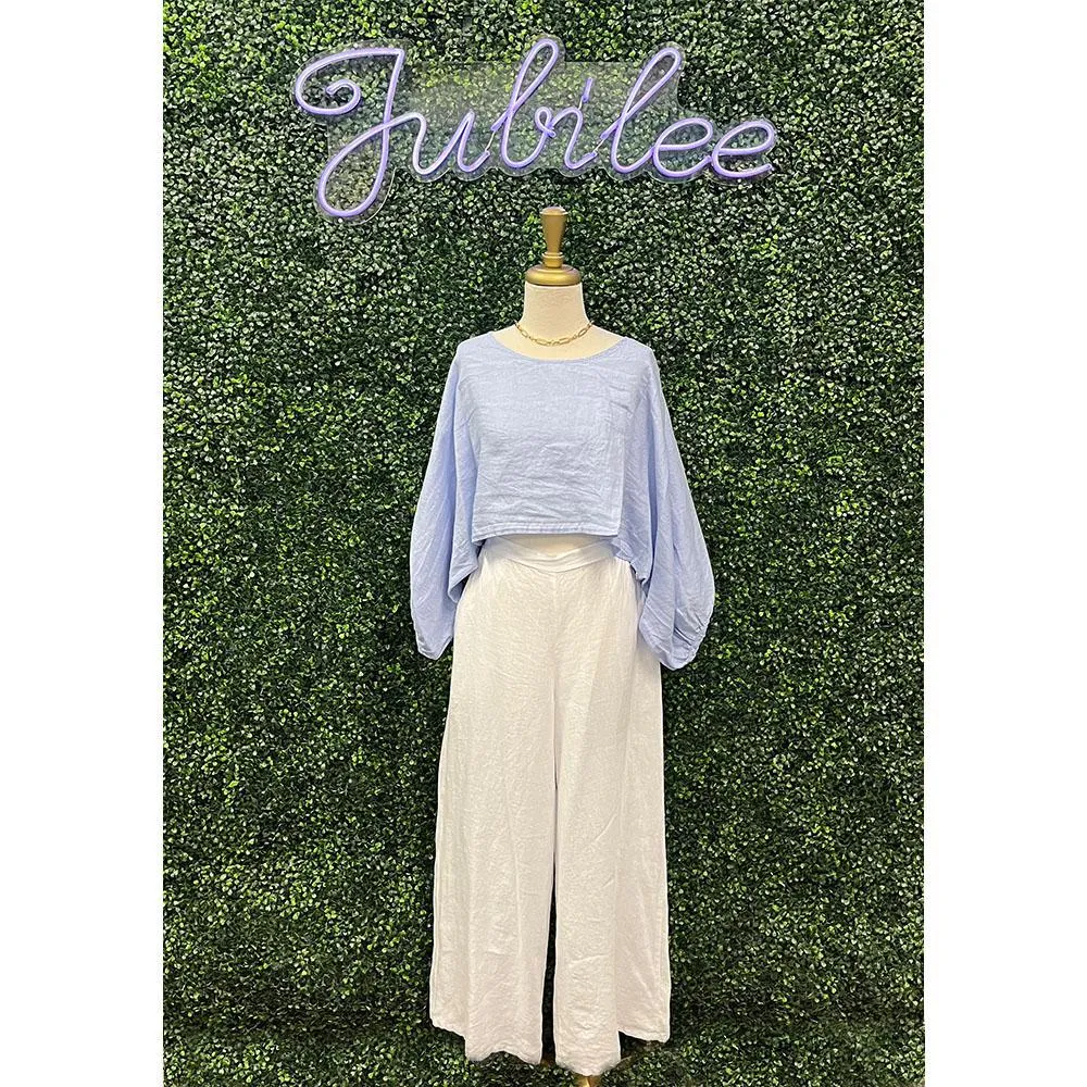 White Wide Palazzo Pants
