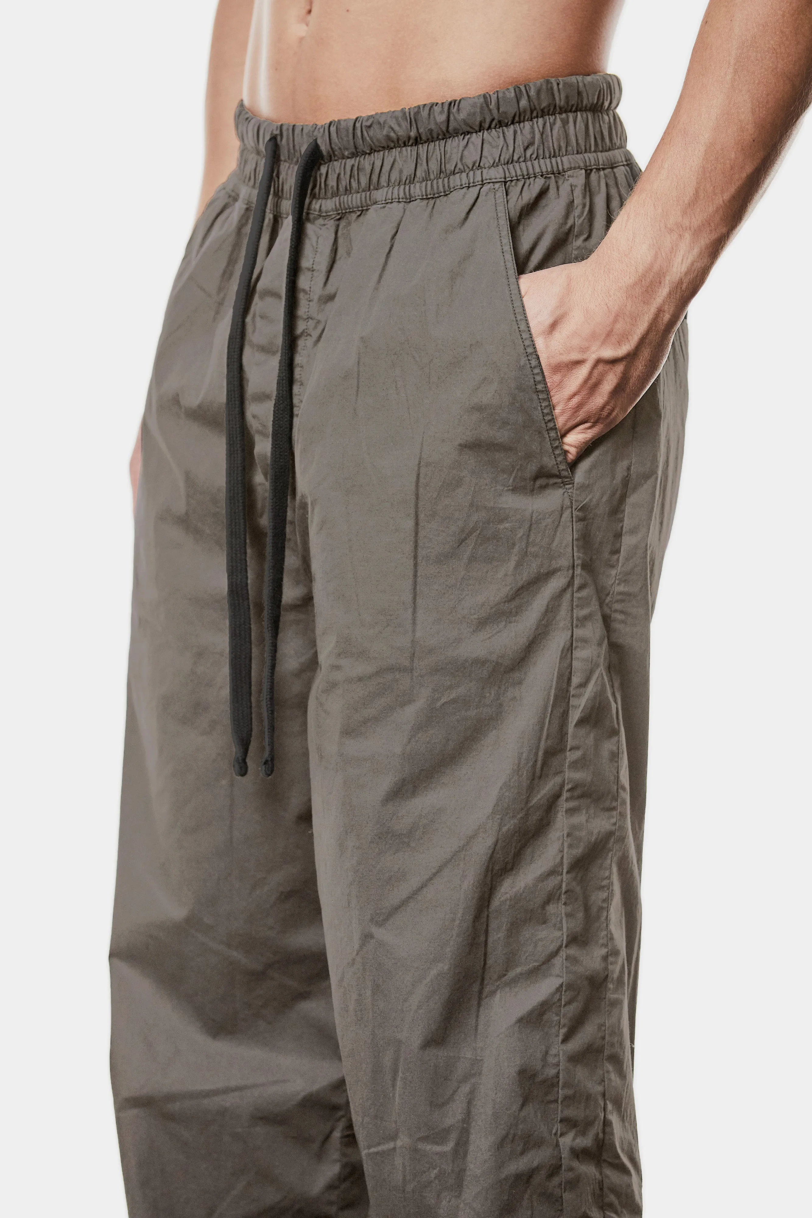 Wide cotton poplin pants, Grey