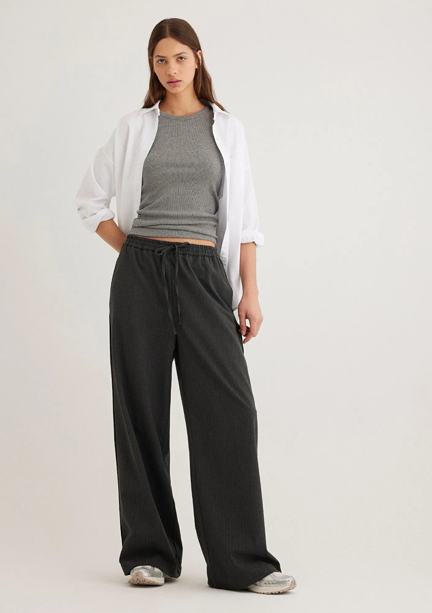 Wide Leg Anthracite Pants