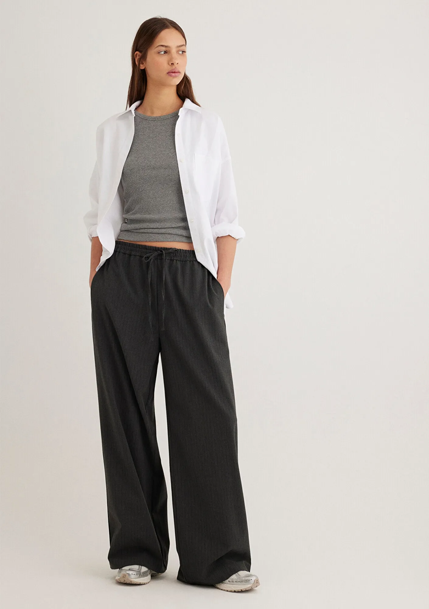 Wide Leg Anthracite Pants