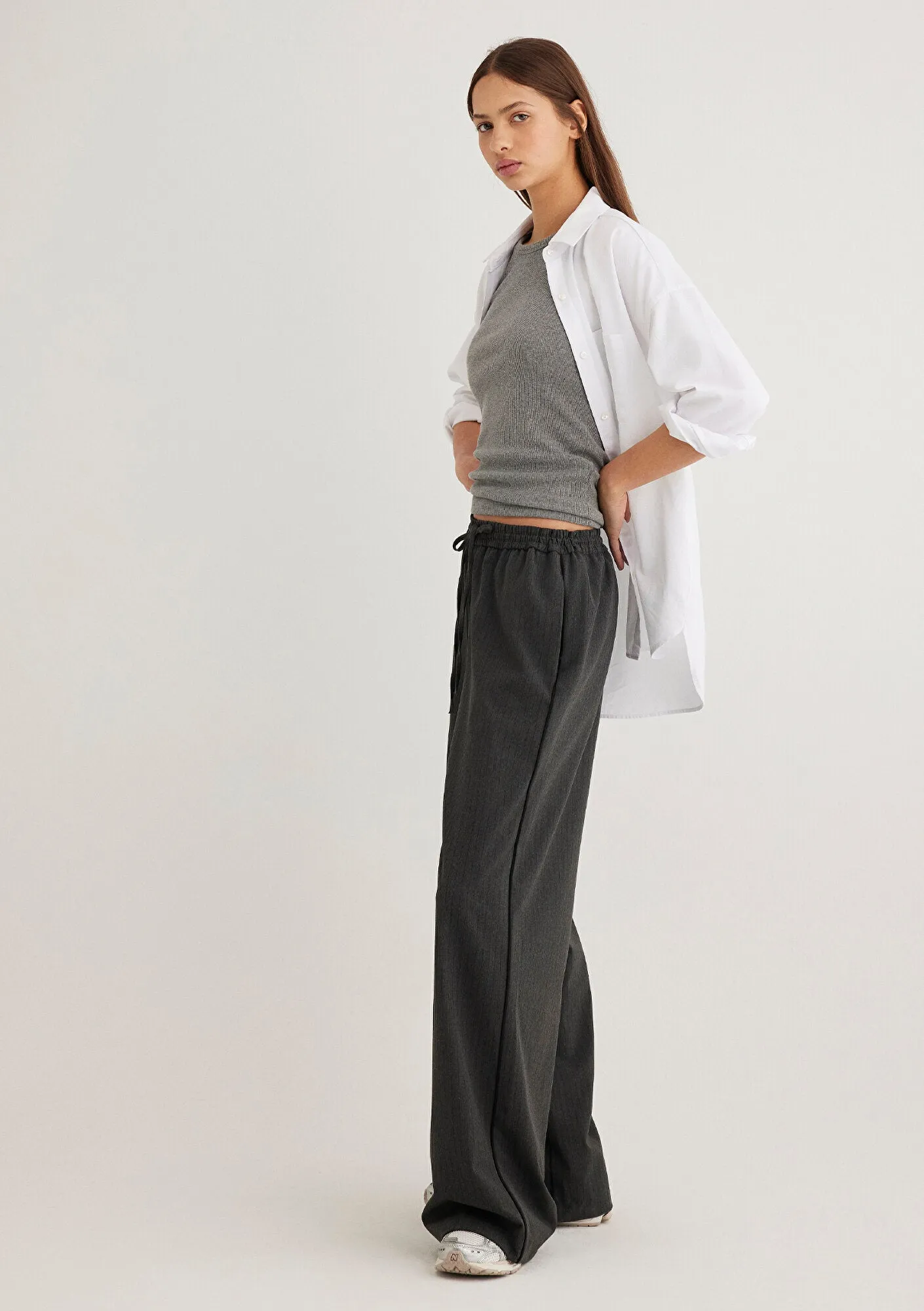 Wide Leg Anthracite Pants