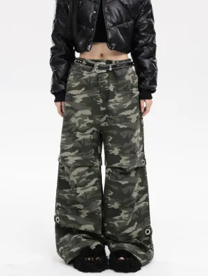 Wide Leg Camo Jeans
