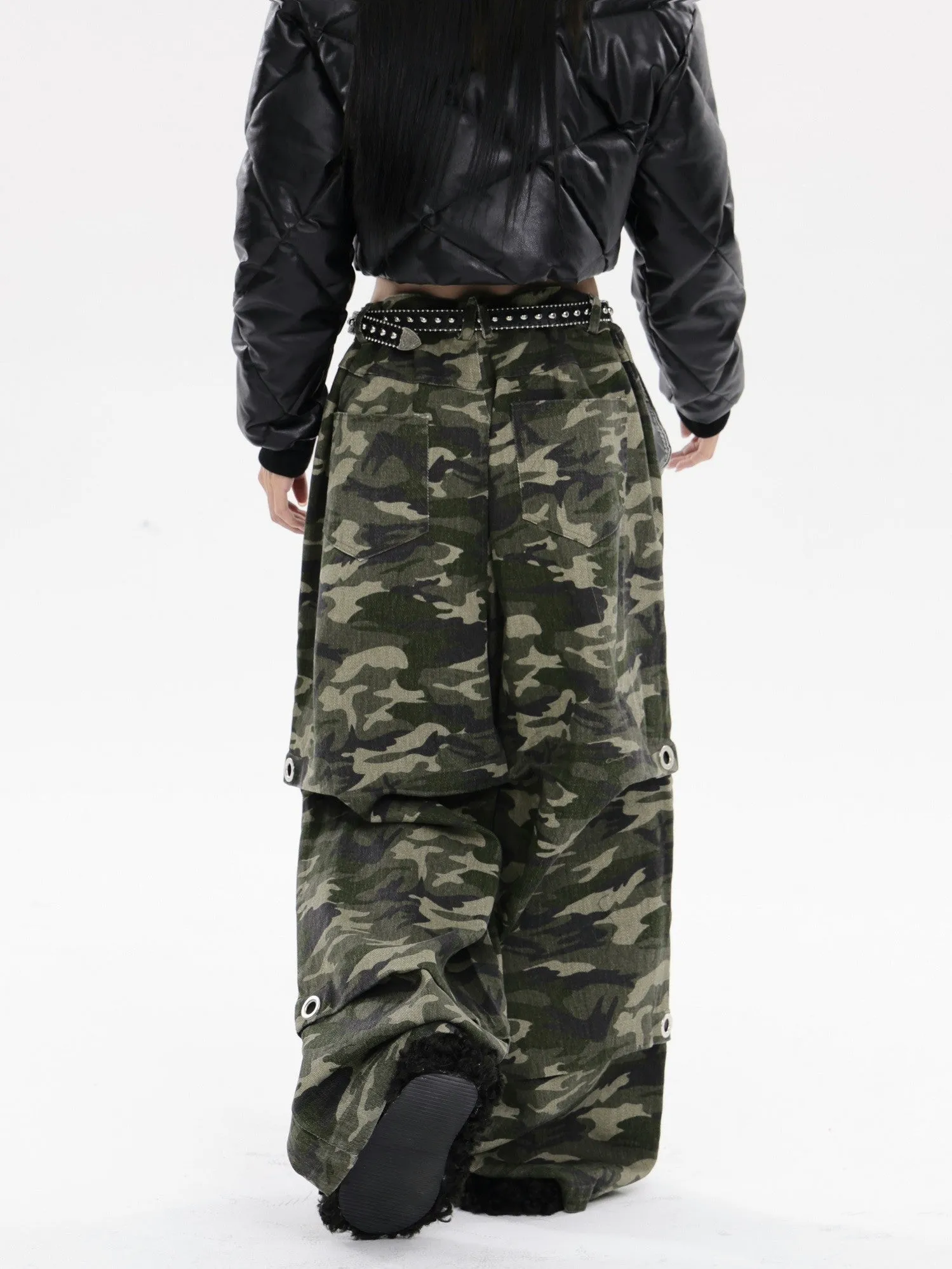 Wide Leg Camo Jeans