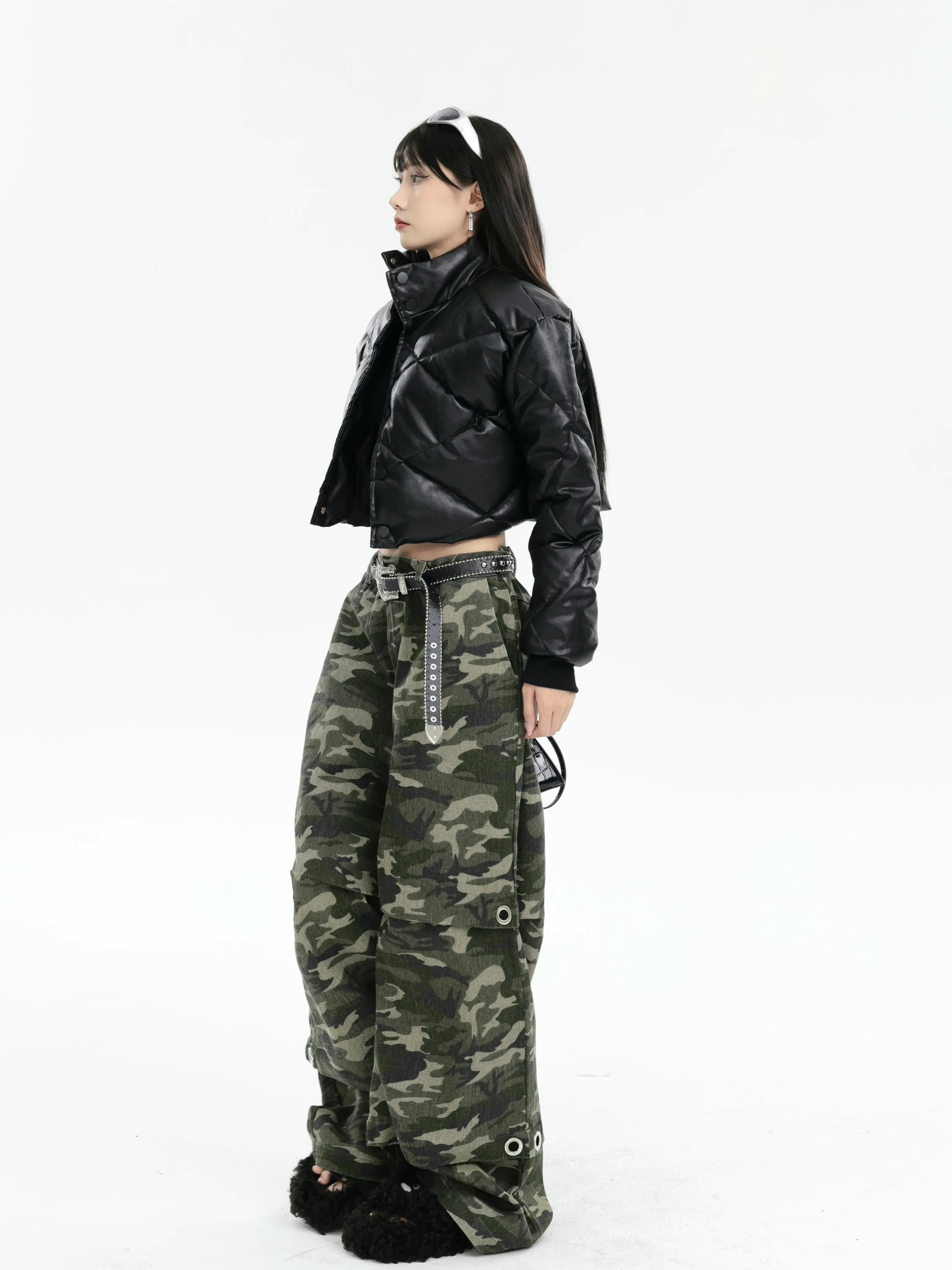 Wide Leg Camo Jeans