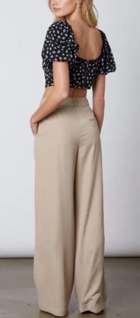 Wide Leg High Waist Pleat Pant
