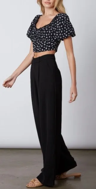 Wide Leg High Waist Pleat Pant