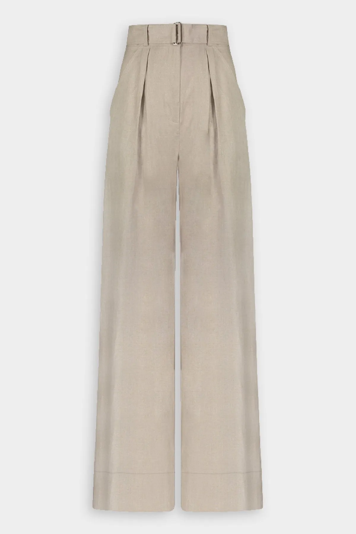 Wide Leg Pleated Pant in Oatmeal