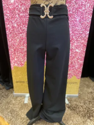 Wide Legged Pants With Gold Decor