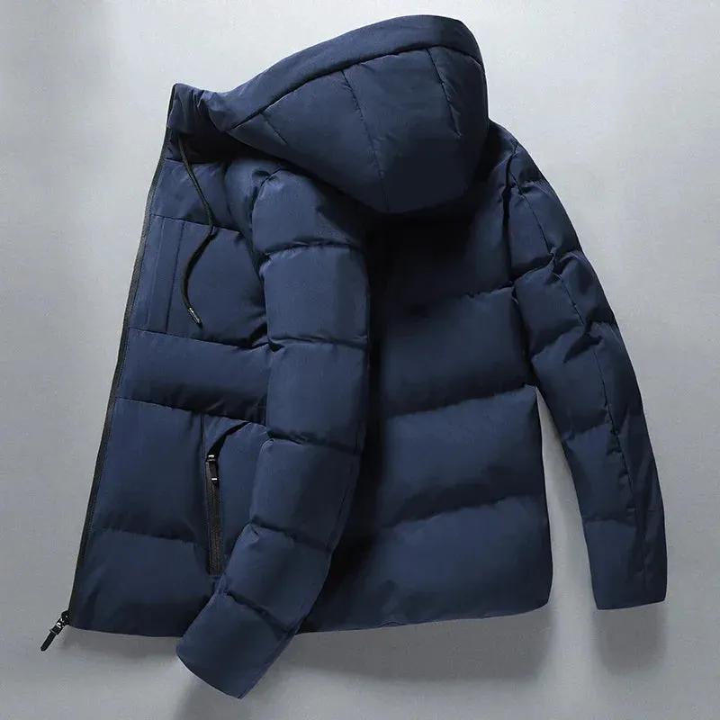 Winter Leisure Thicken Warm Waterproof Jacket Parka Men Autumn New Outwear Windproof Hat Hooded Parka Jacket Men