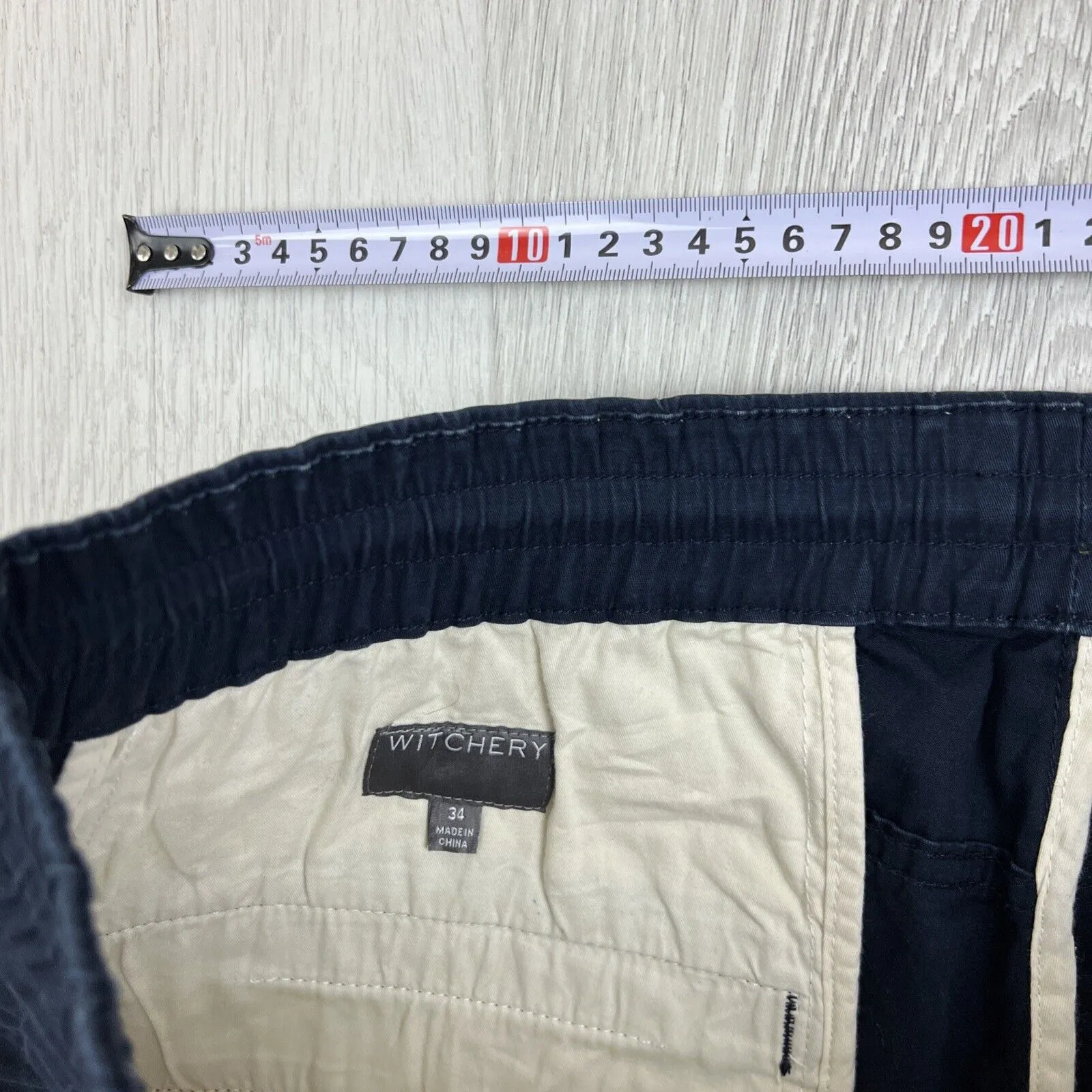 Witchery Mens Navy Blue Slim Chinos Size 34