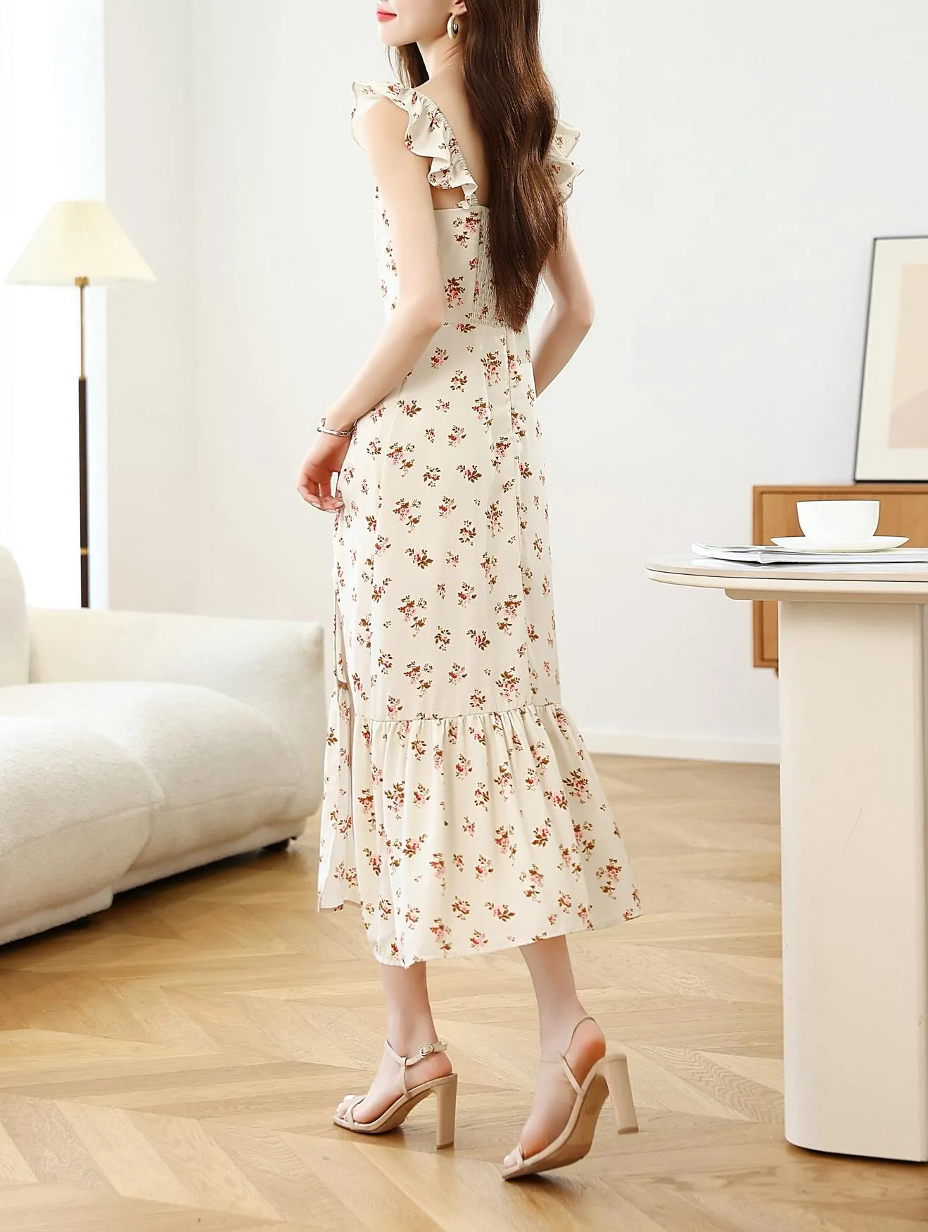 Women's A-Line Chiffon Strappy Cami Dress for Relaxed Getaways