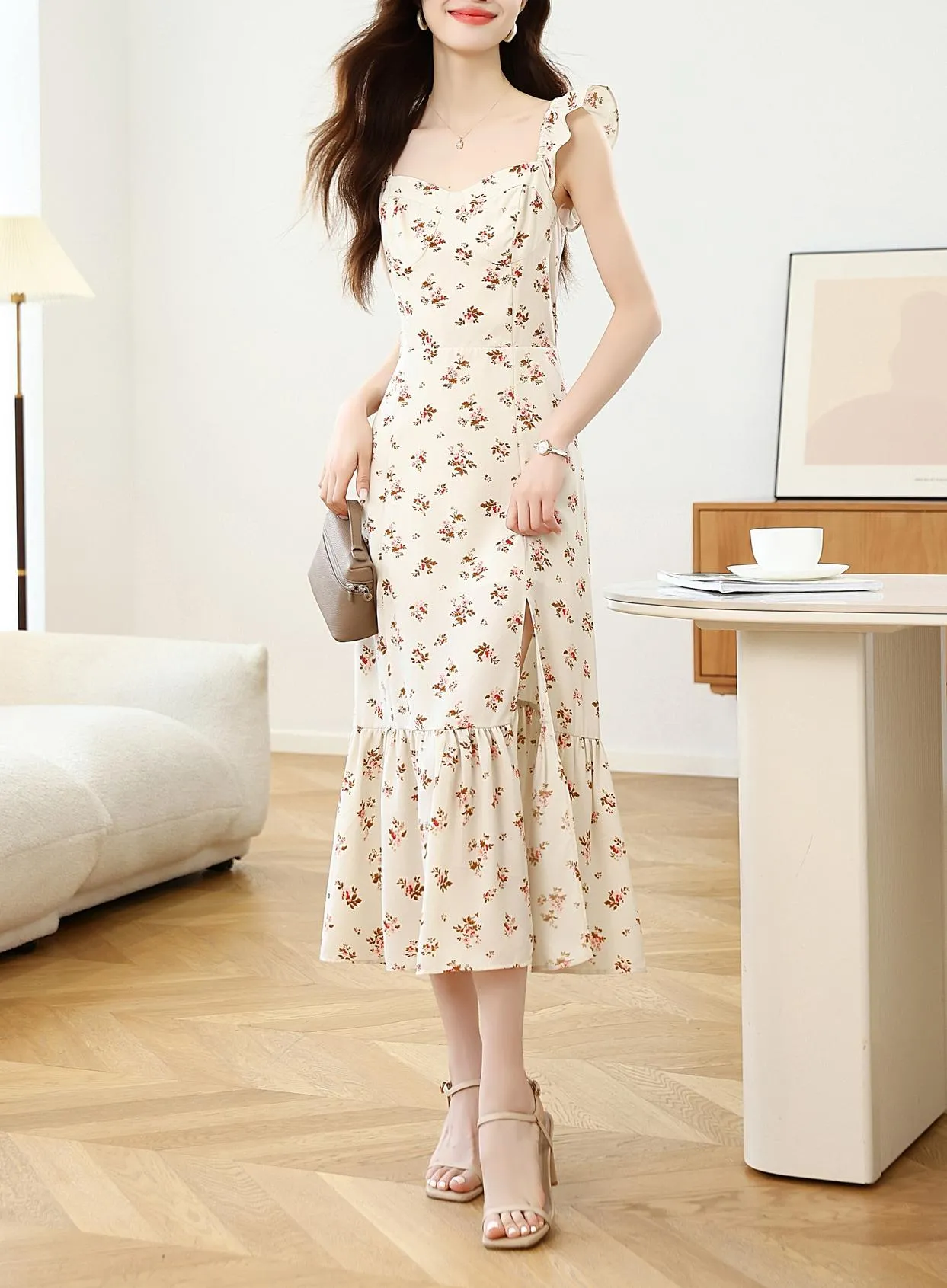 Women's A-Line Chiffon Strappy Cami Dress for Relaxed Getaways