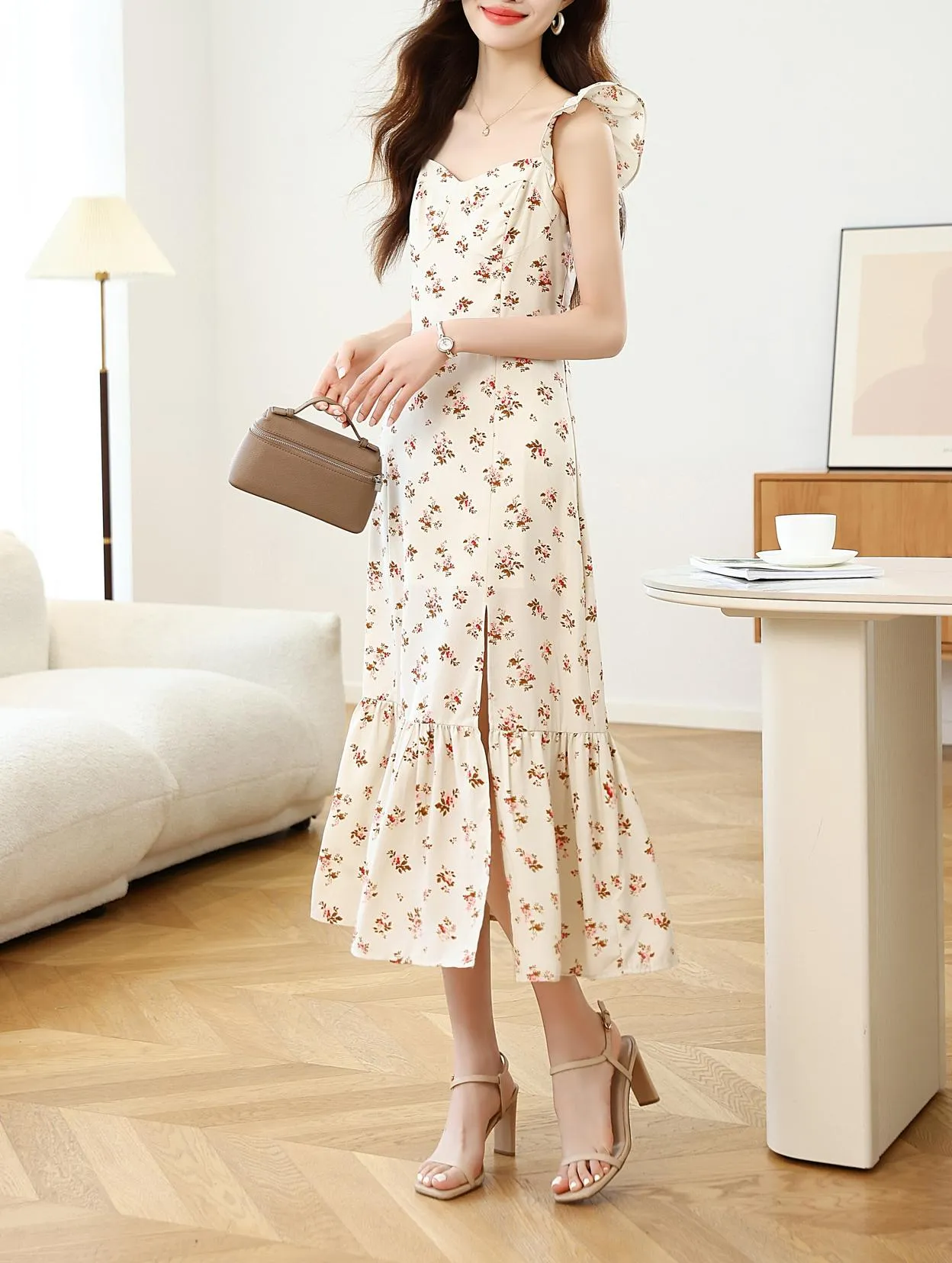 Women's A-Line Chiffon Strappy Cami Dress for Relaxed Getaways