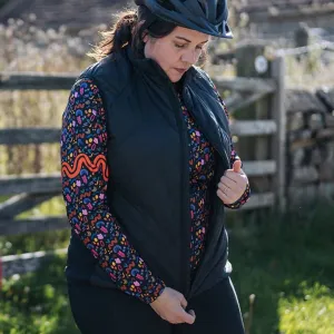Womens Black Padded Cycling Gilet
