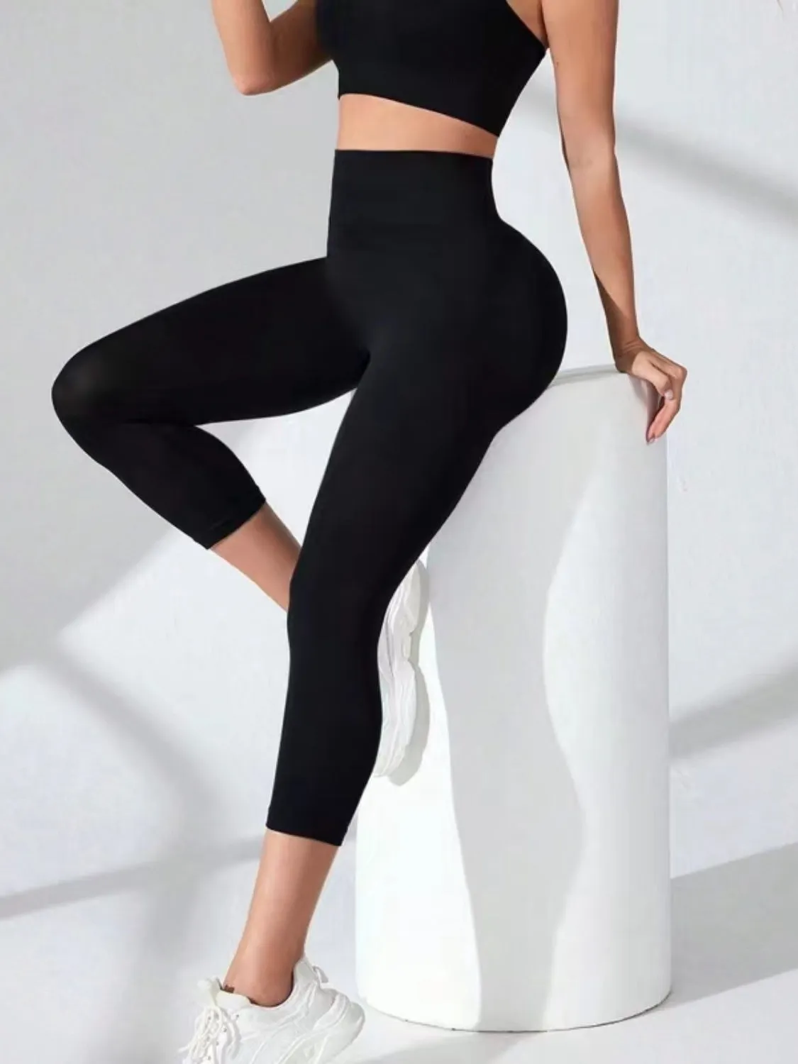 Women's High Waist Cropped Active Leggings