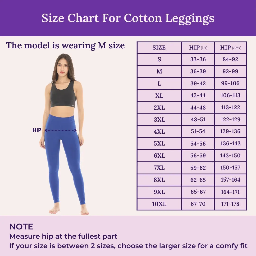 Women's Leggings | High Waist | Ankle Length | Cotton-Elastane Blend | Non-See-Through | Gusset Crotch Prevents Ripping