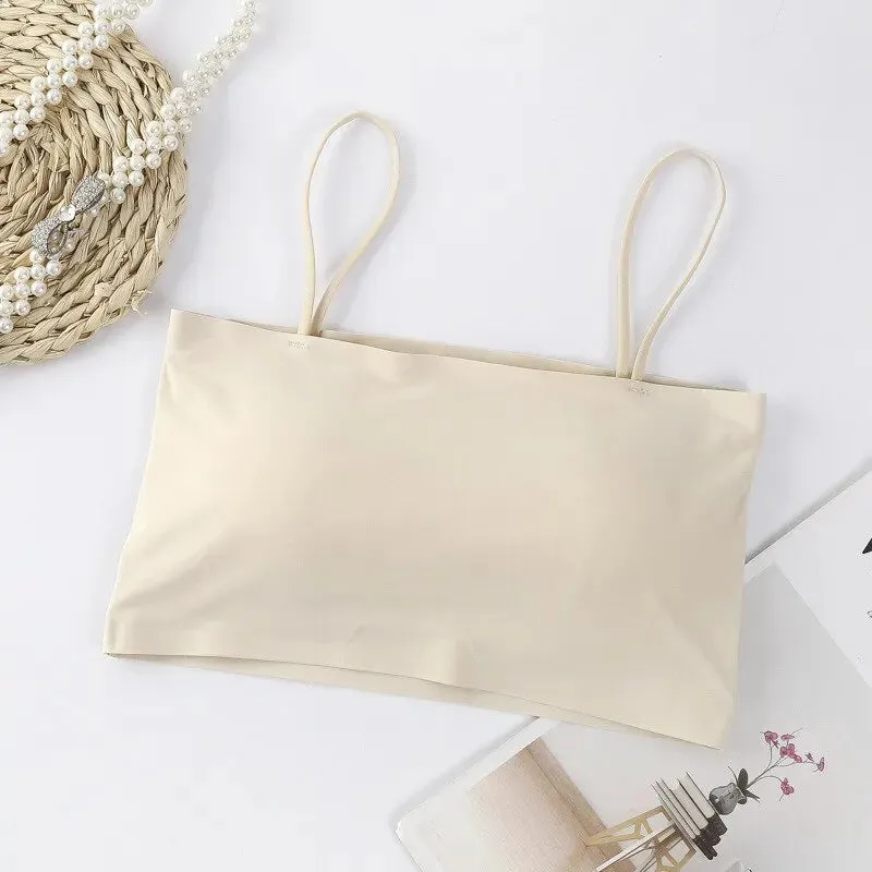 Women's Seamless Sexy Crop Top - Summer Backless White Strap Tank Tops
