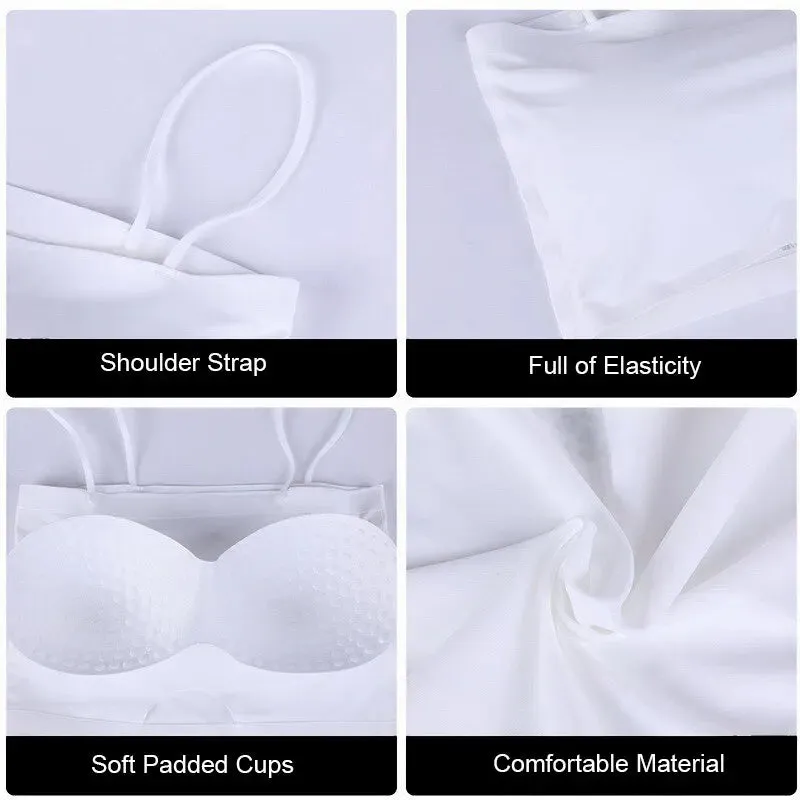 Women's Seamless Sexy Crop Top - Summer Backless White Strap Tank Tops