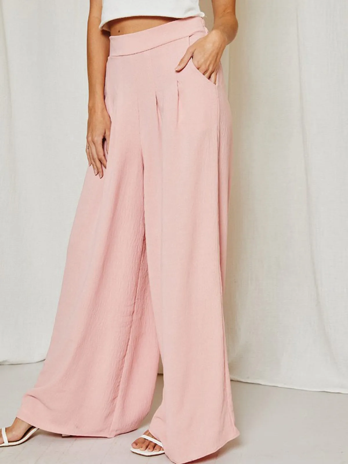 WOMEN'S WIDE LEG PLEATED PANTS