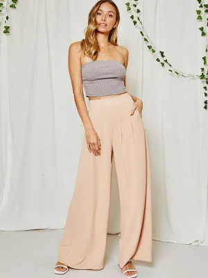WOMEN'S WIDE LEG PLEATED PANTS