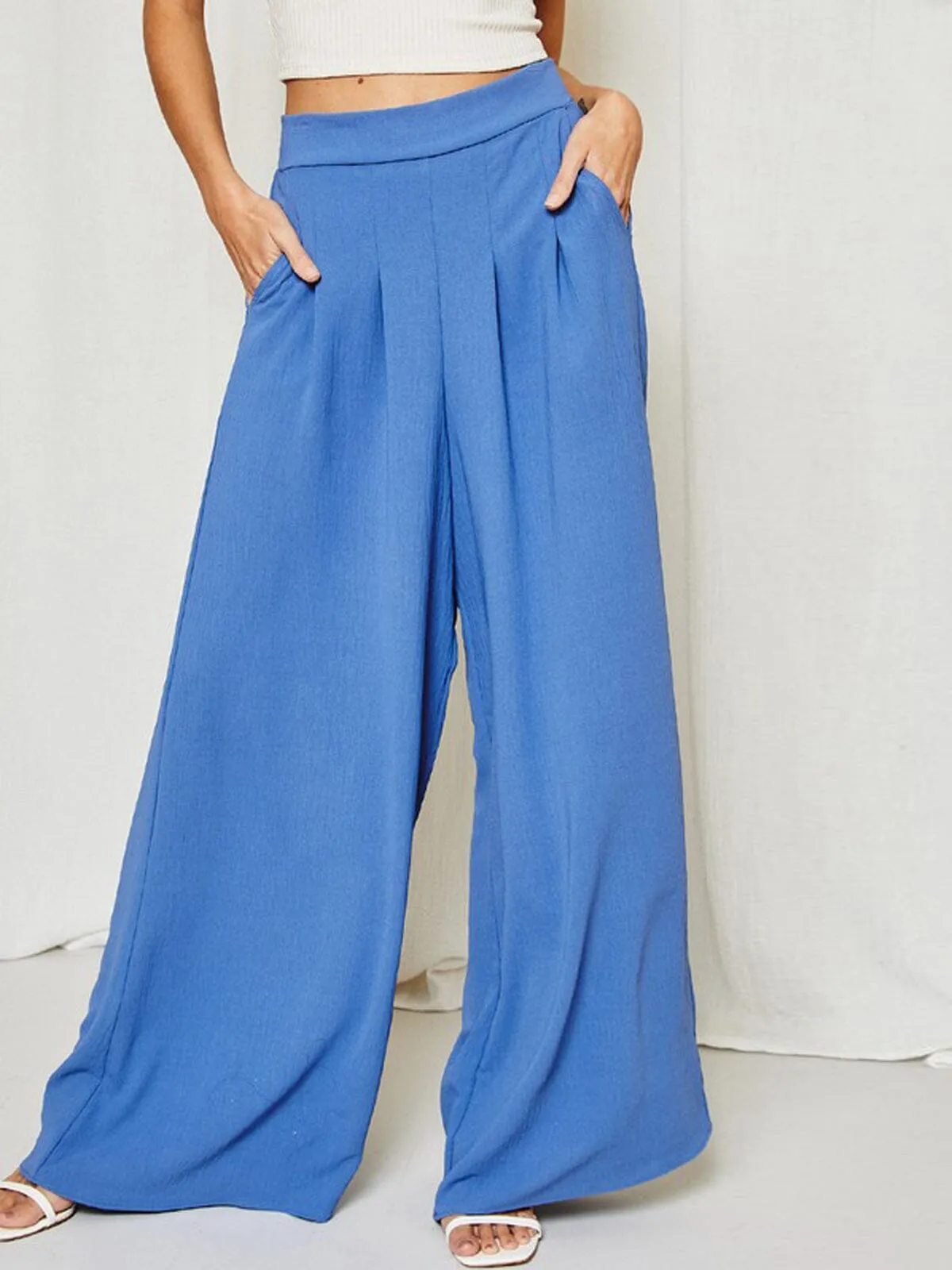 WOMEN'S WIDE LEG PLEATED PANTS